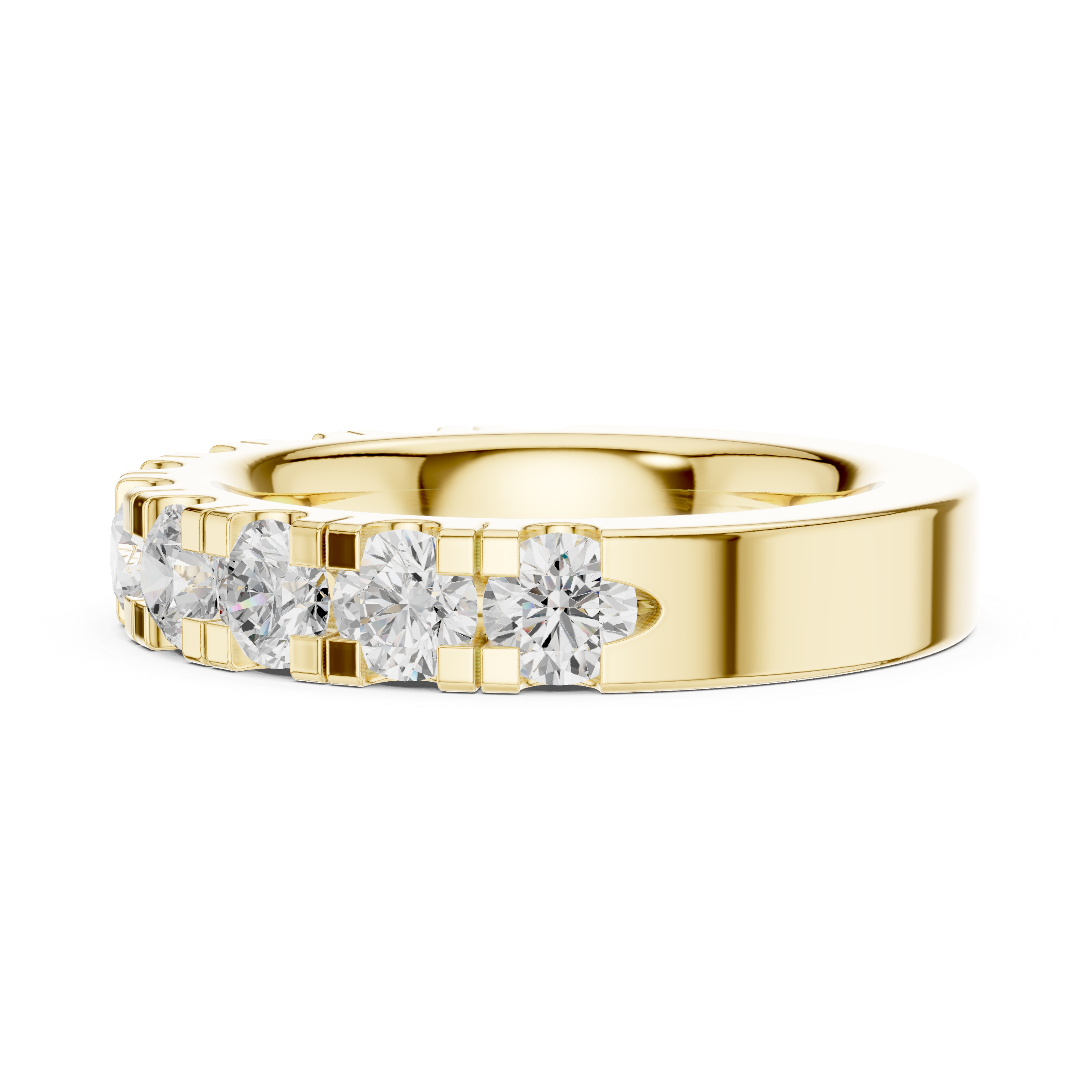 Round Diamond Half Eternity Wedding Ring