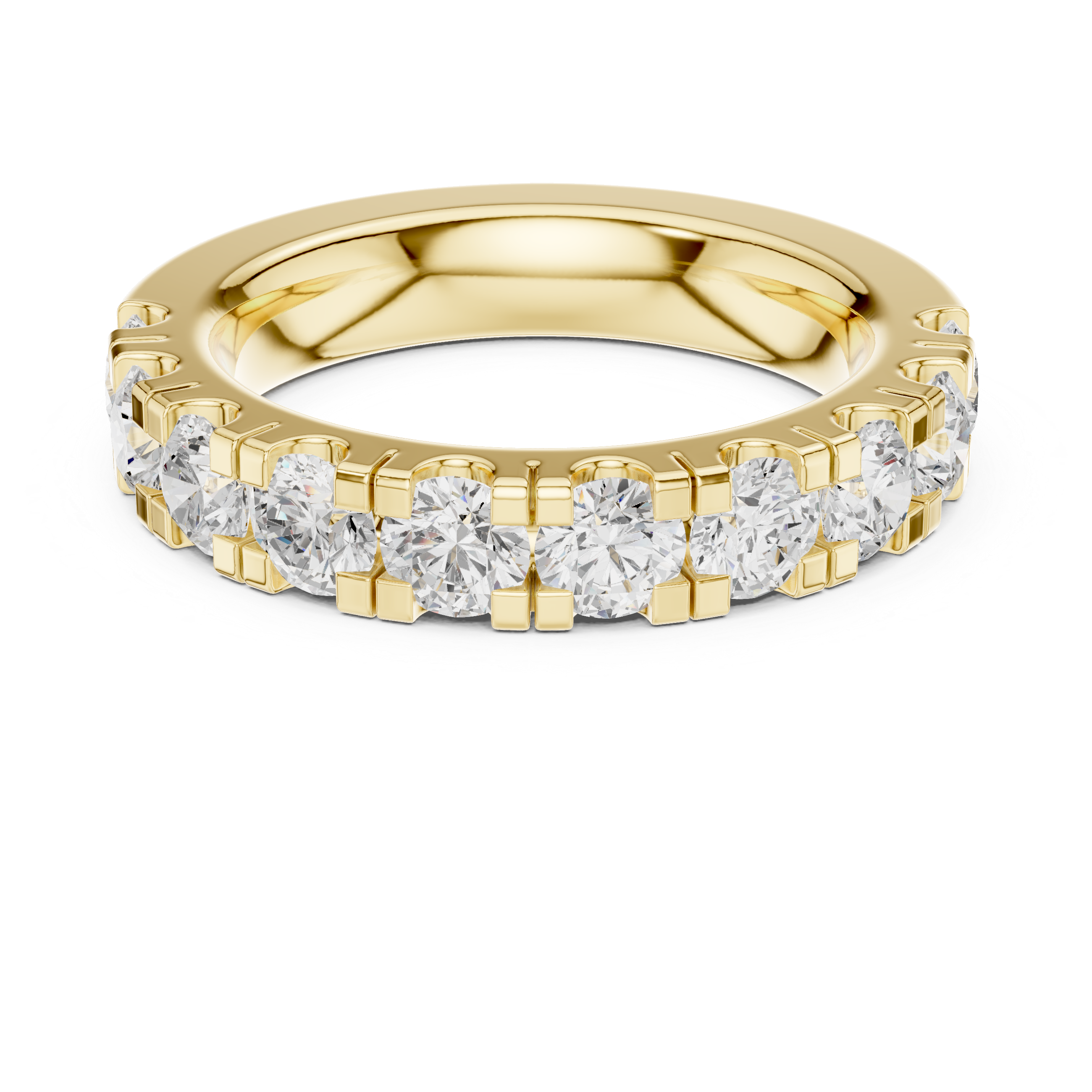 Round Diamond Half Eternity Wedding Ring