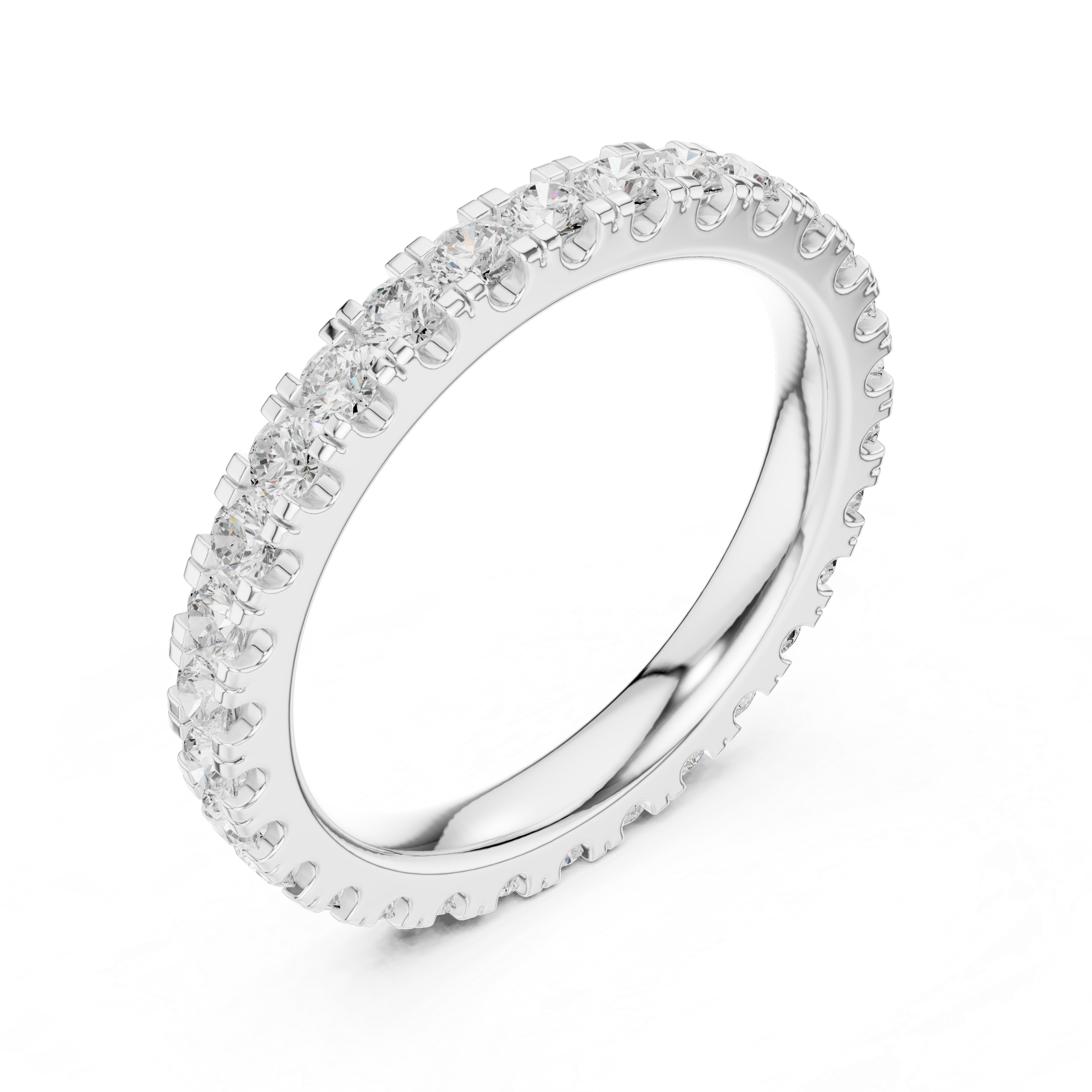 Round Diamond Eternity Wedding Band