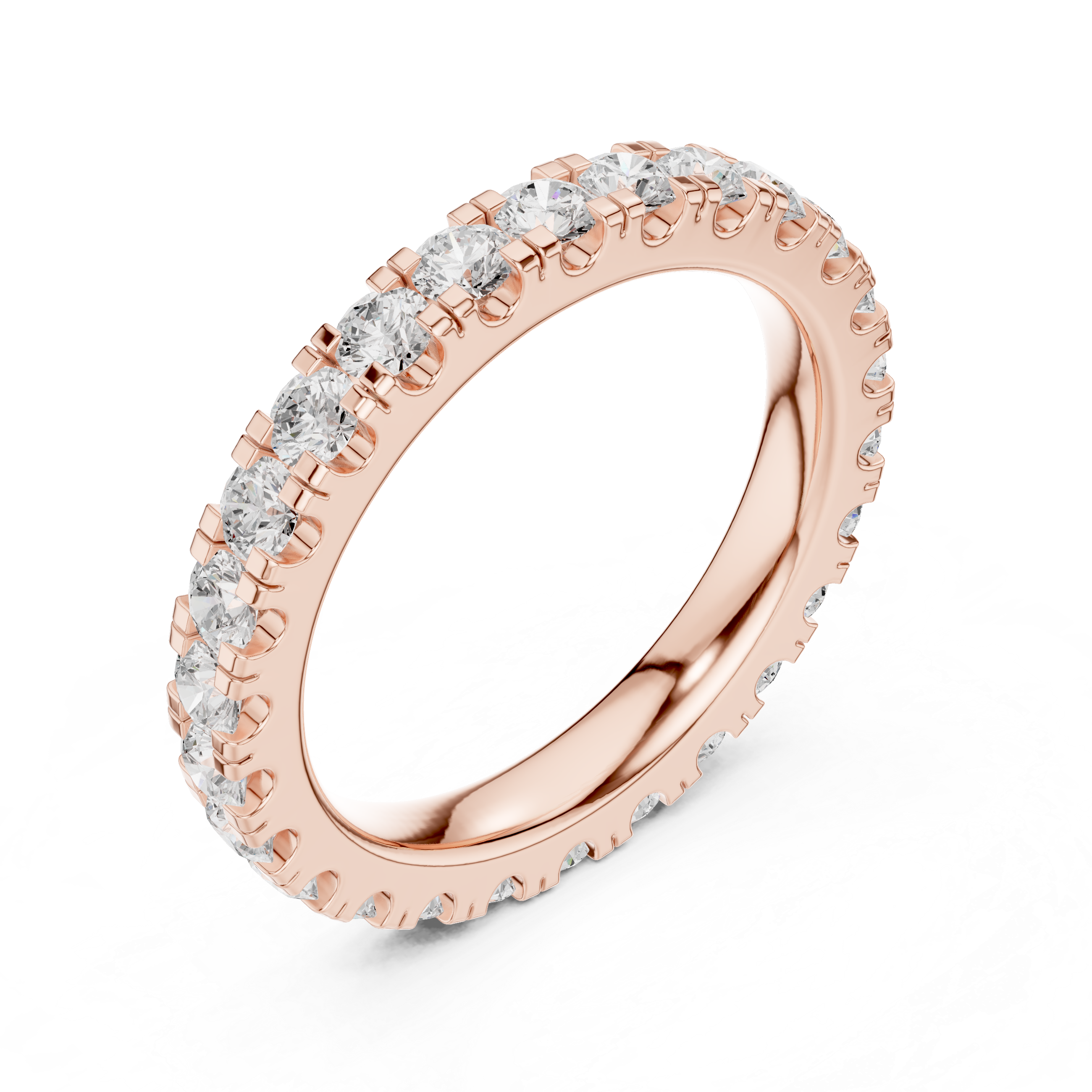 Round Diamond Eternity Wedding Band