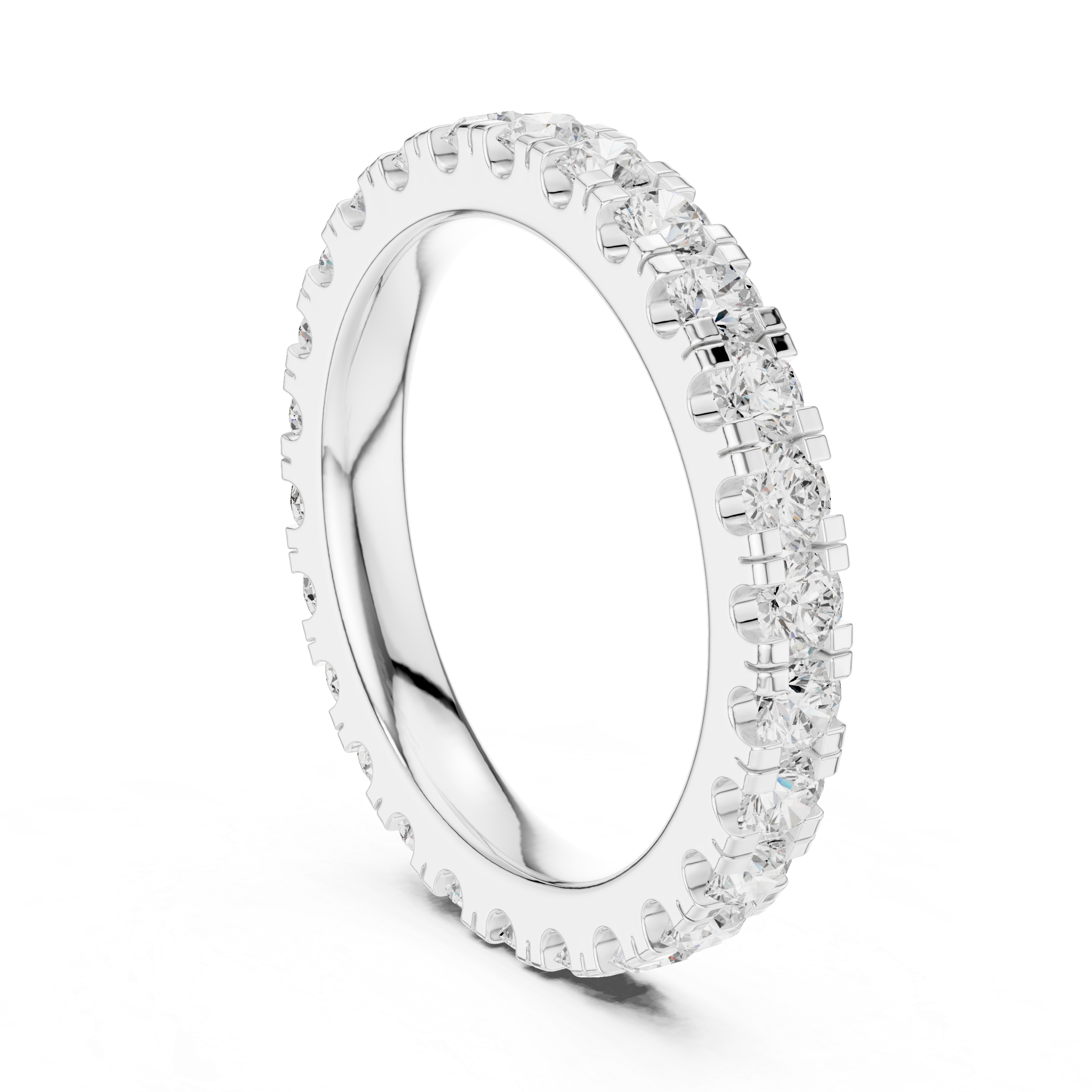 Round Diamond Eternity Wedding Band