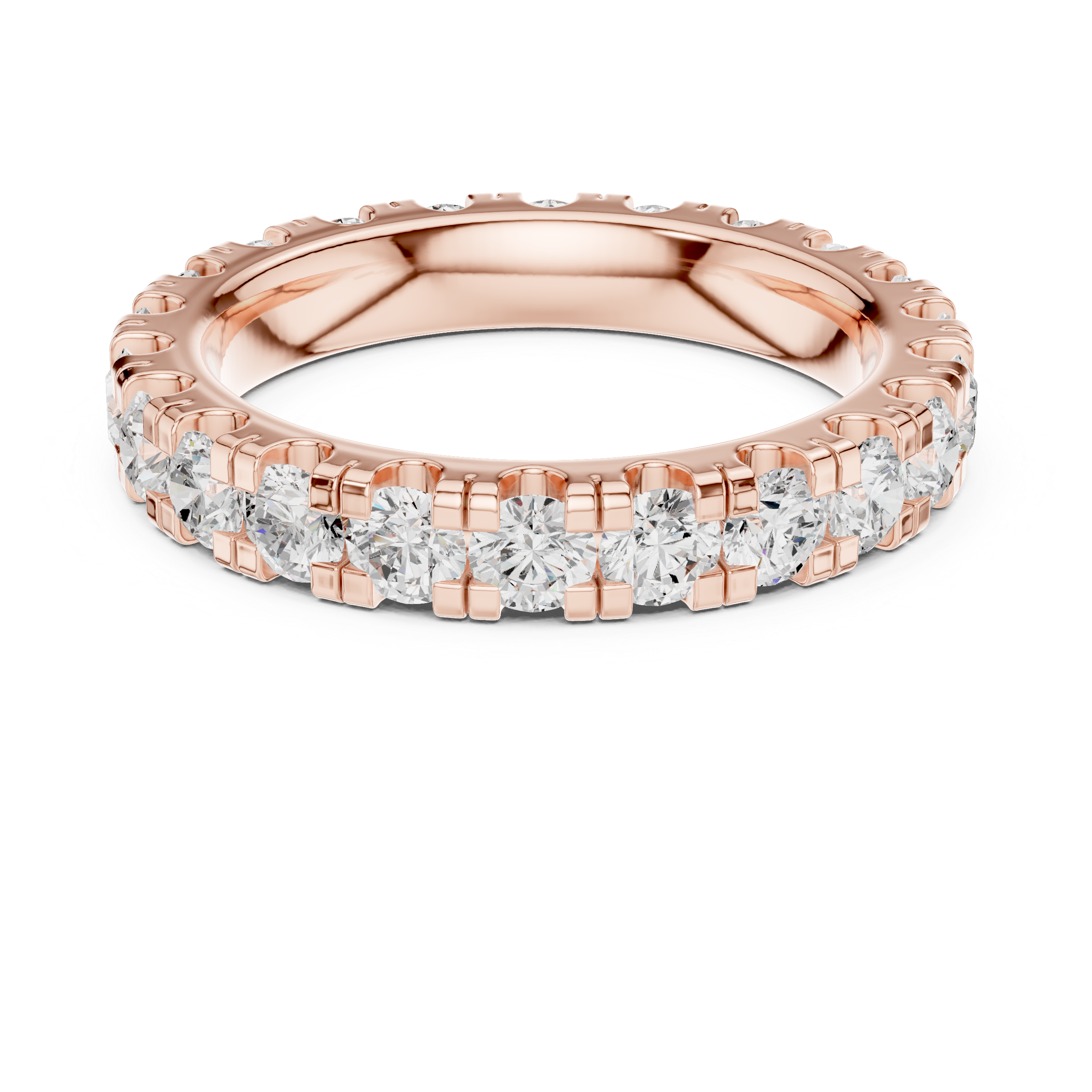 Round Diamond Eternity Wedding Band