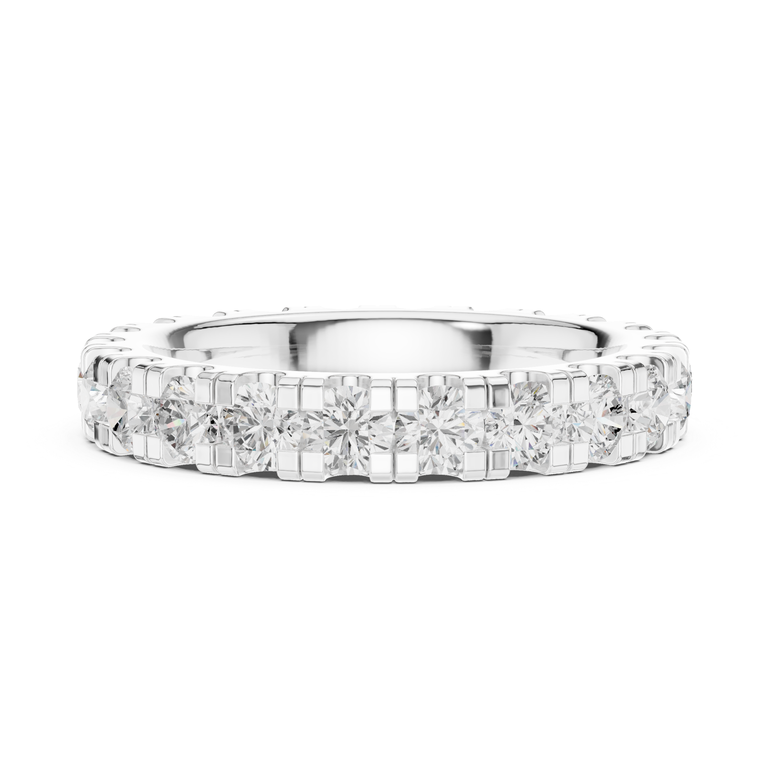 Round Diamond Eternity Wedding Band