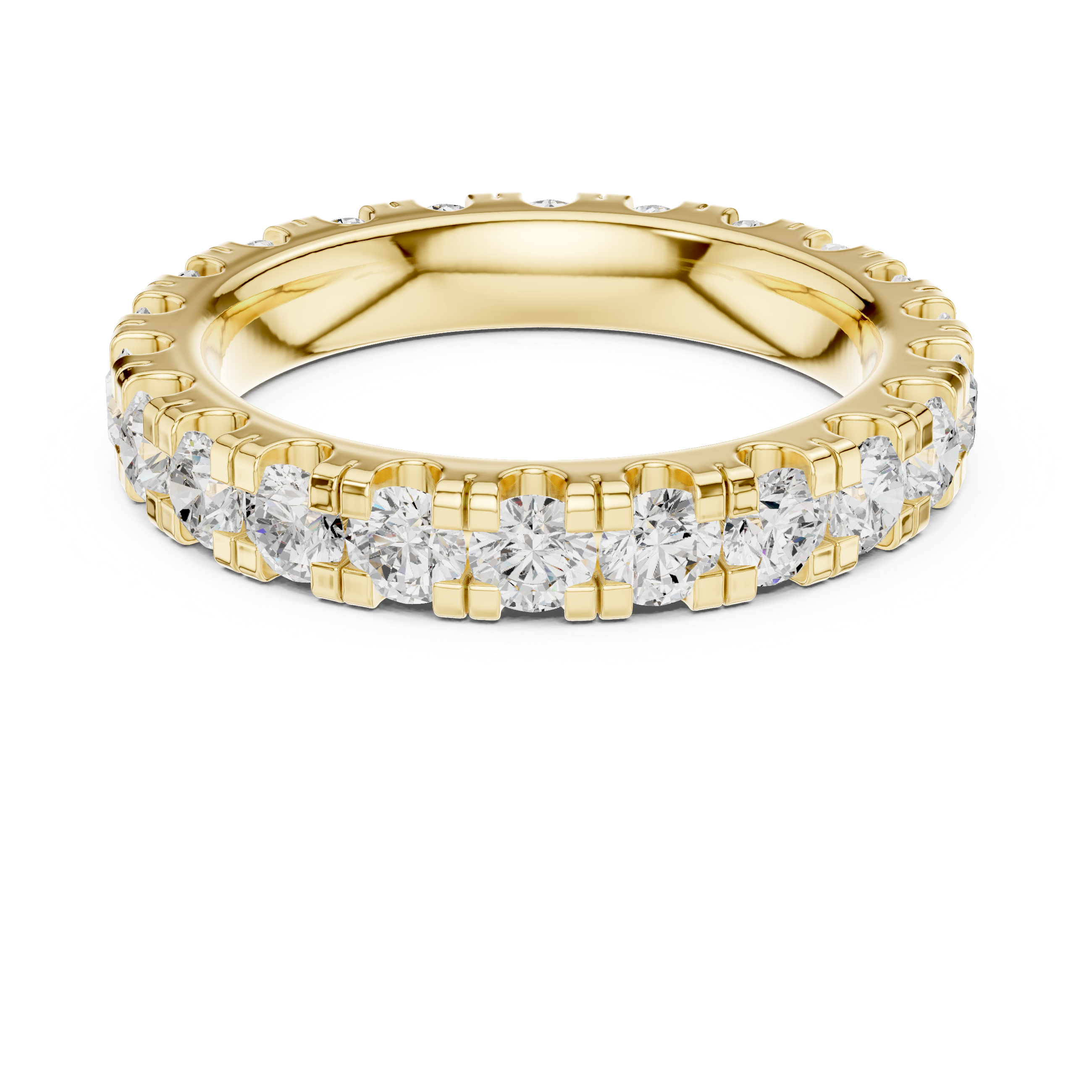 Round Diamond Eternity Wedding Band