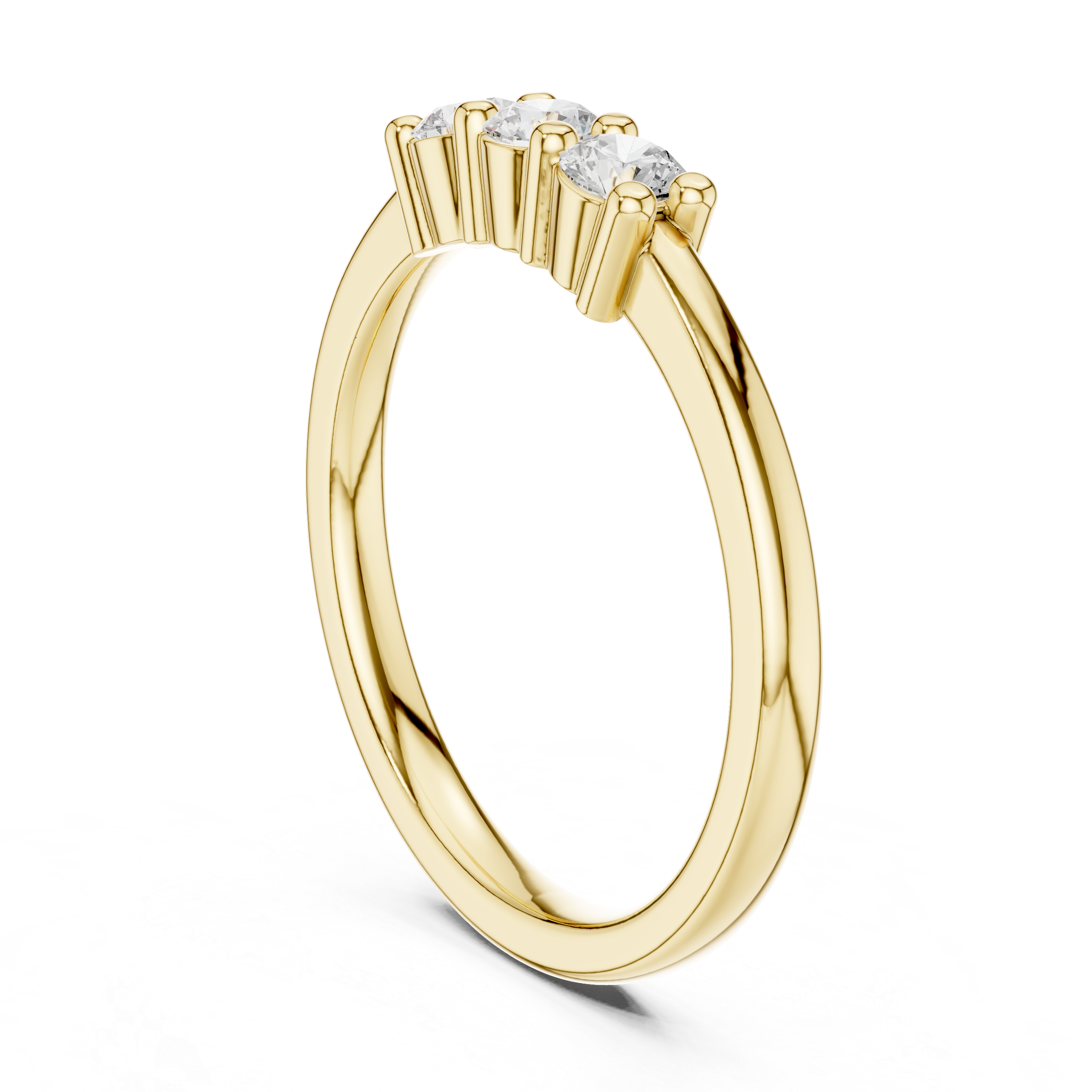 Petite Three Stone Round Diamond Ring