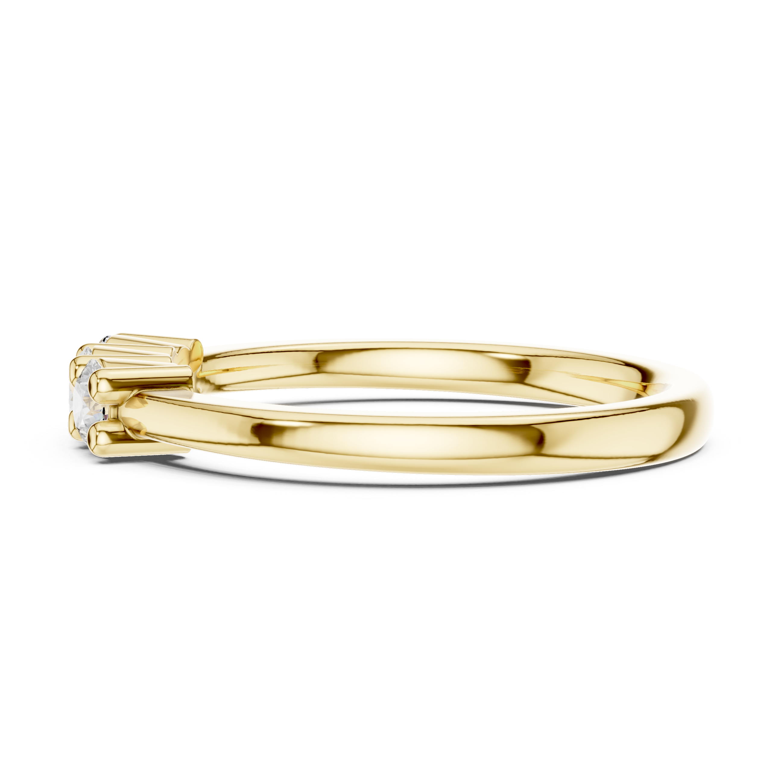 Petite Three Stone Round Diamond Ring