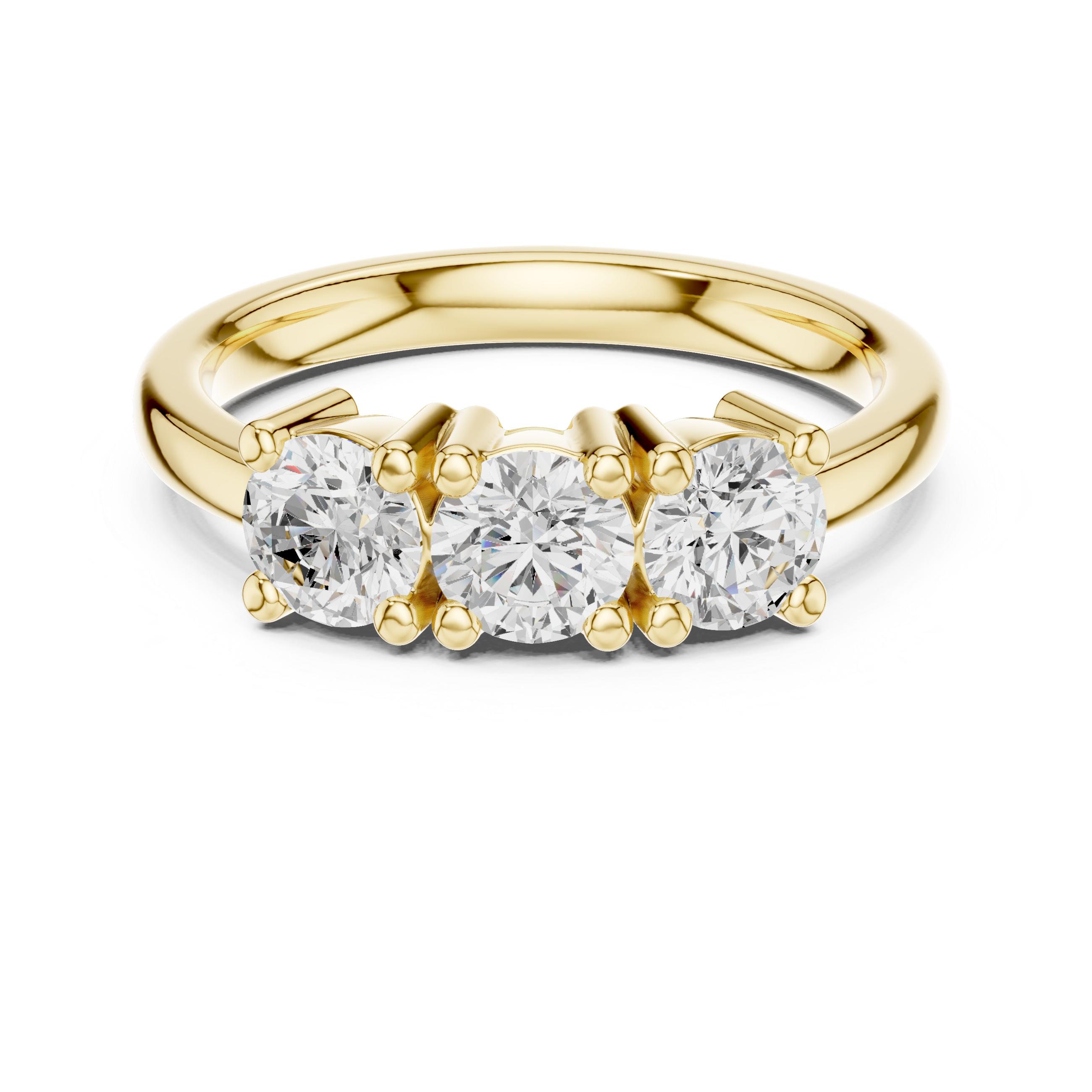 Classic Three Stone Round Diamond Ring
