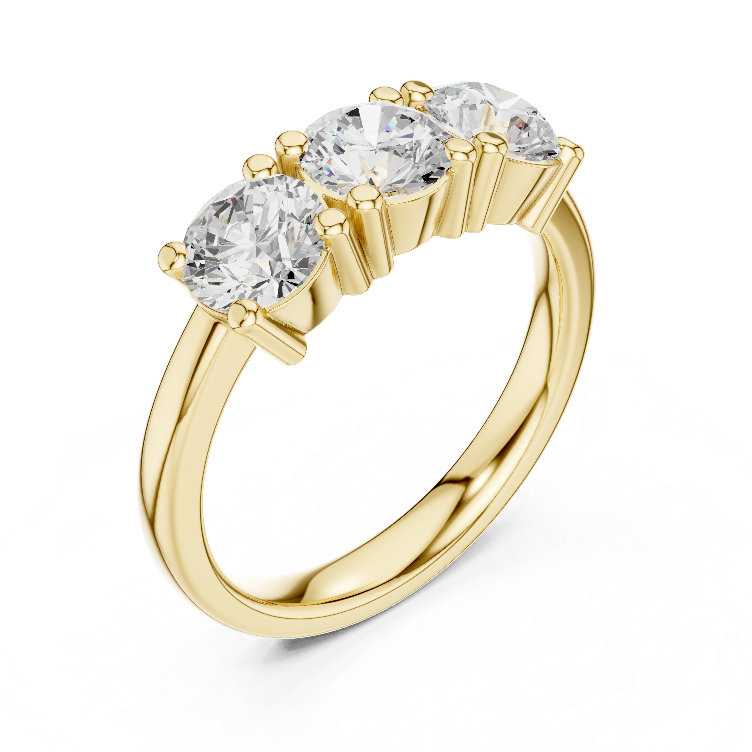 Round Brilliant Three Stone Engagement Ring