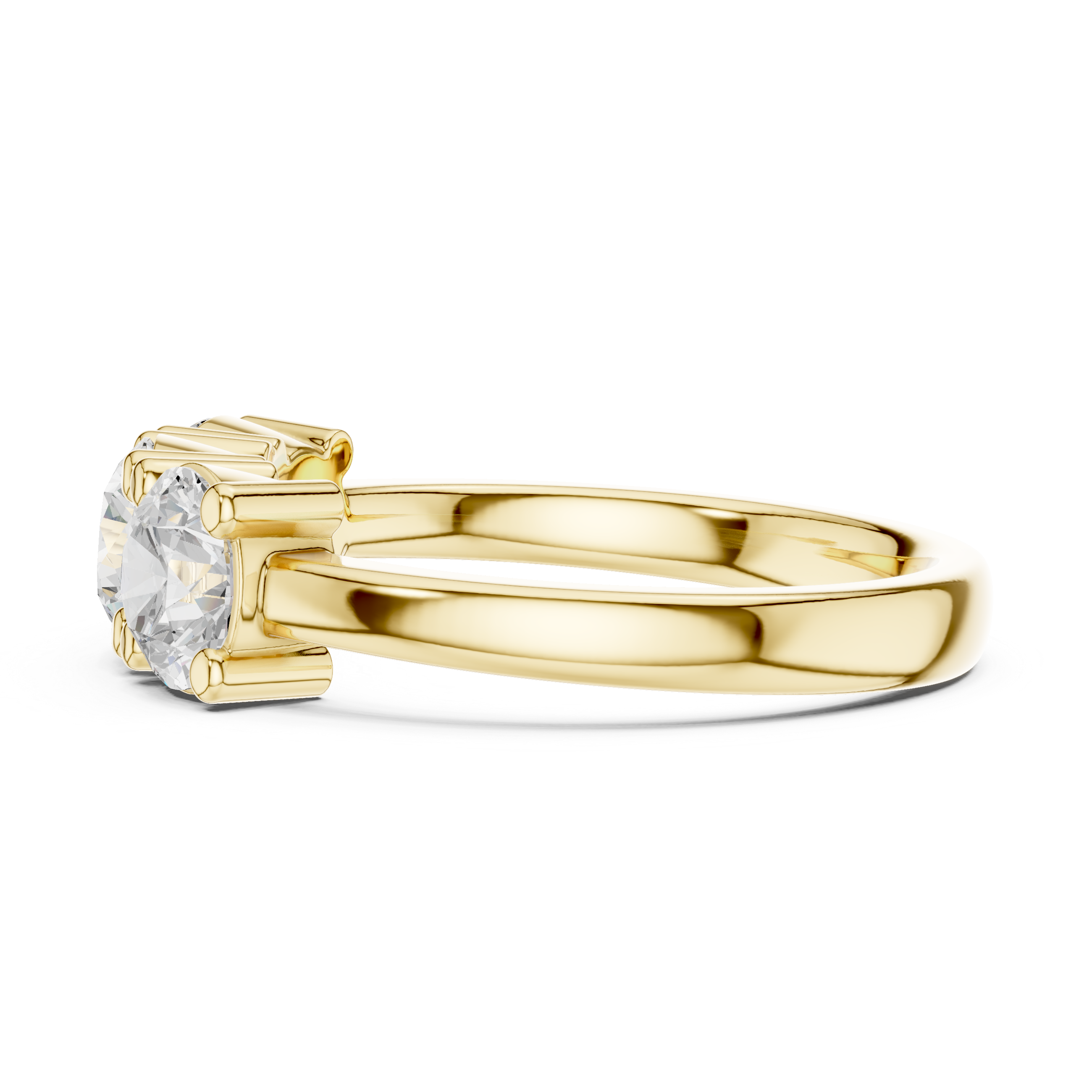 Round Brilliant Three Stone Engagement Ring