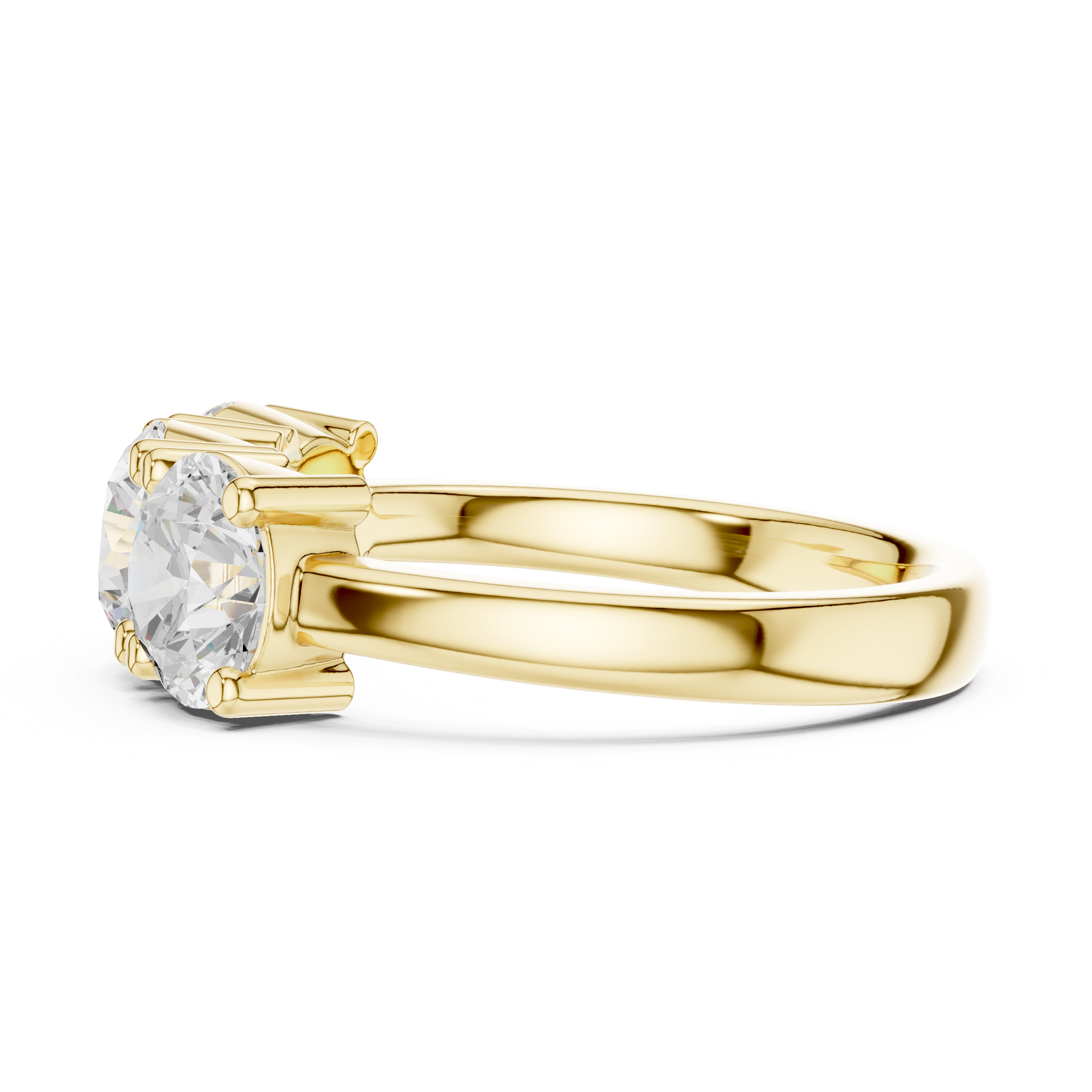 Round Brilliant Three Stone Engagement Ring