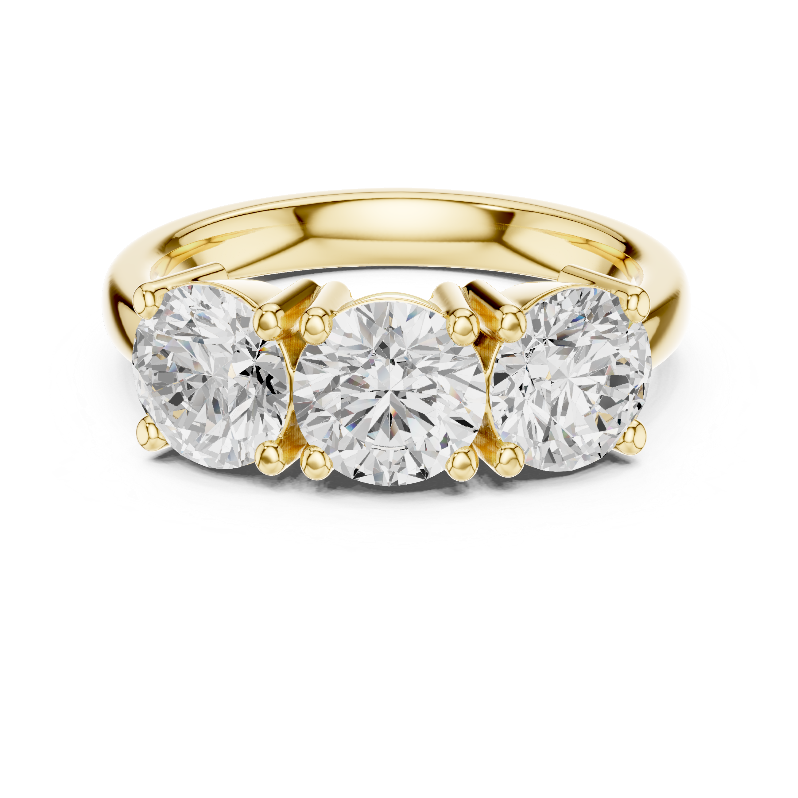 Round Brilliant Three Stone Engagement Ring