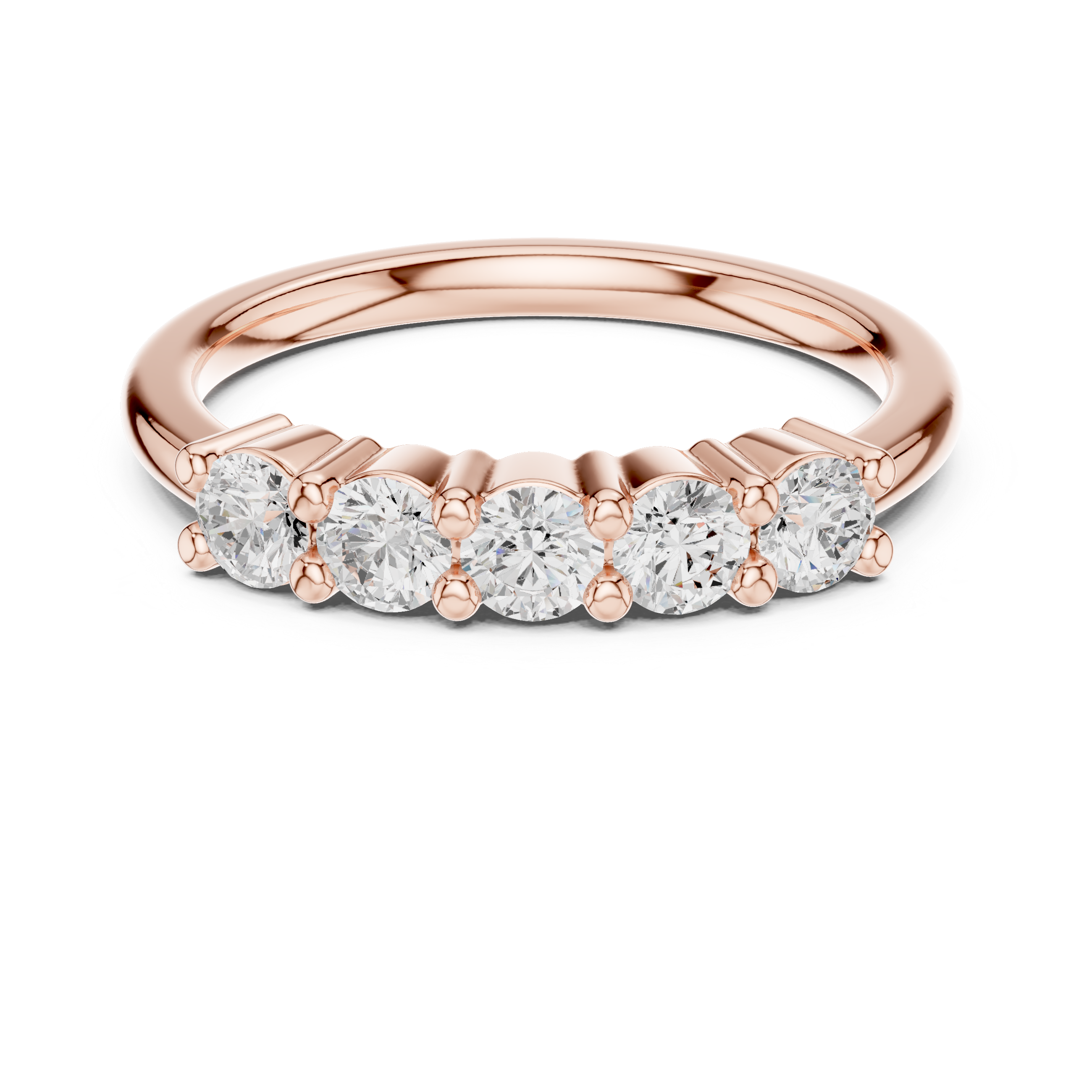 Round Diamond Five Stone Promise Ring