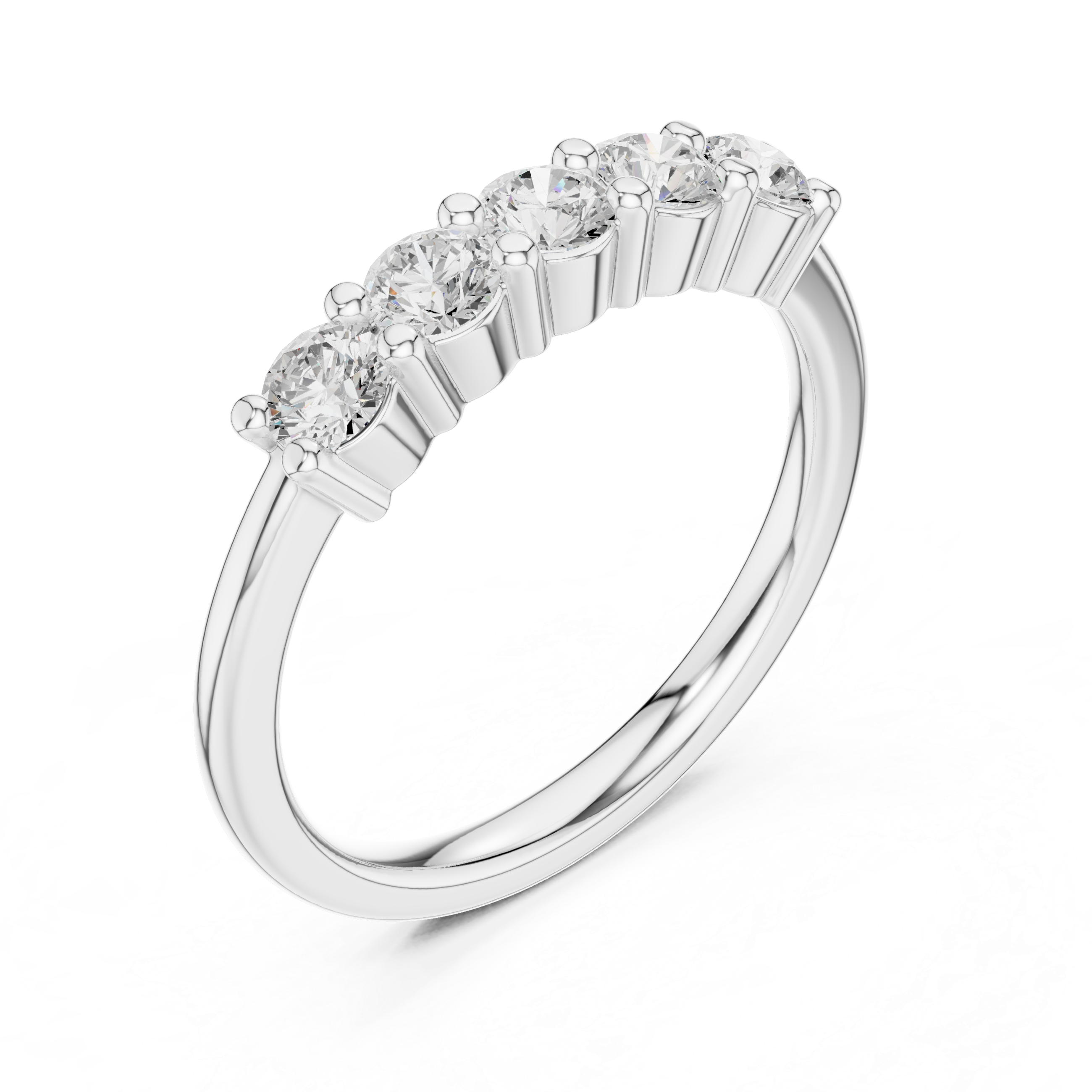 Round Diamond Five Stone Promise Ring