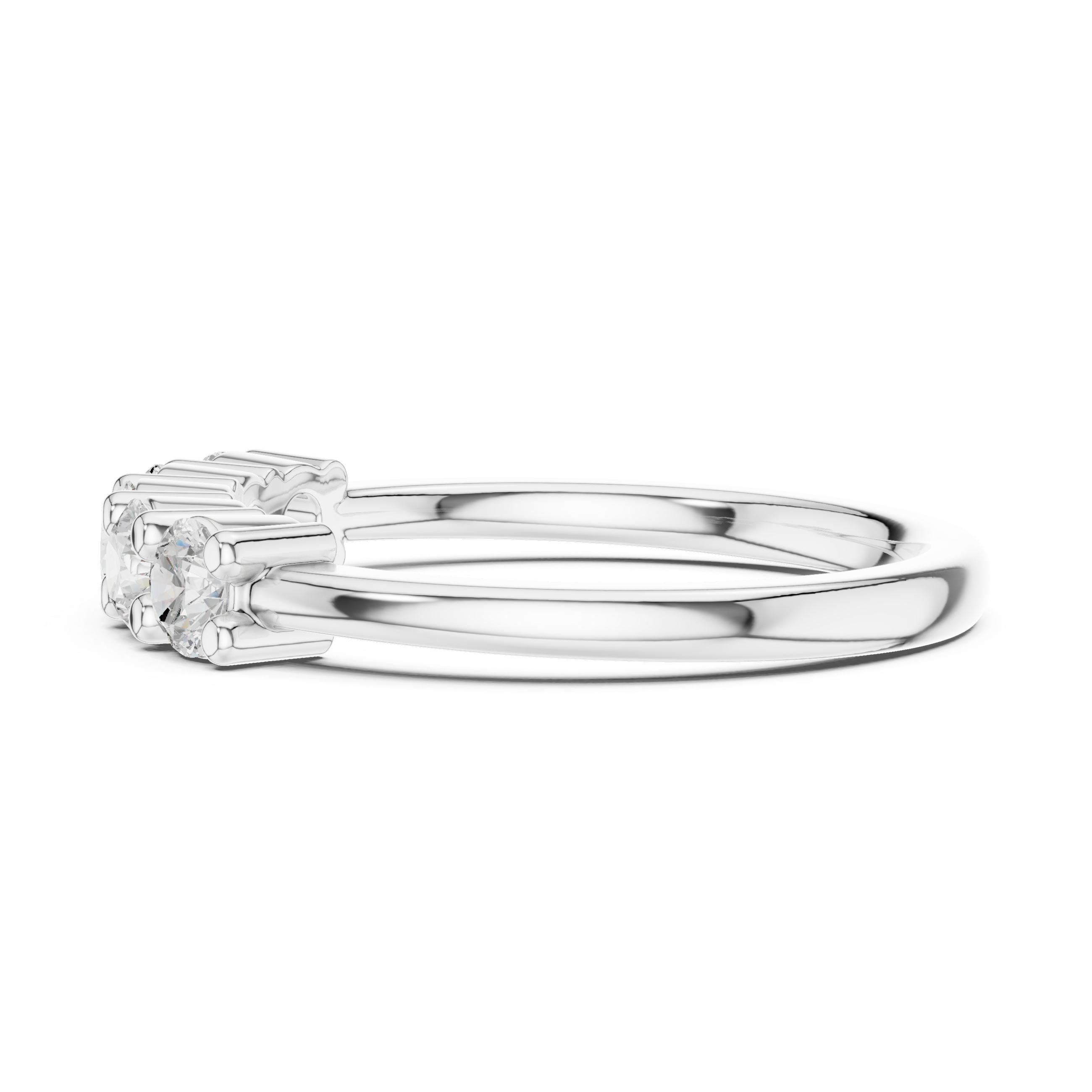 Round Diamond Five Stone Promise Ring