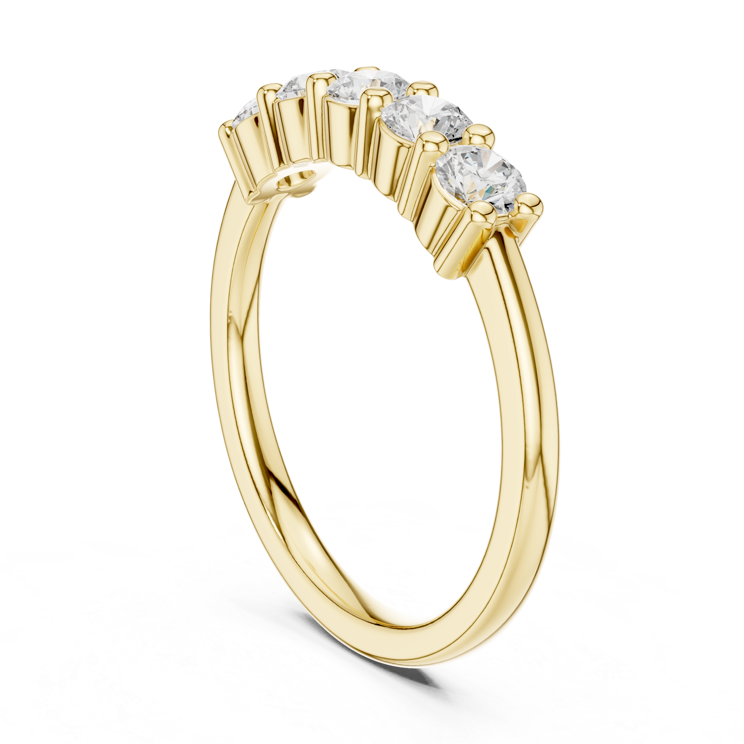Round Diamond Five Stone Promise Ring