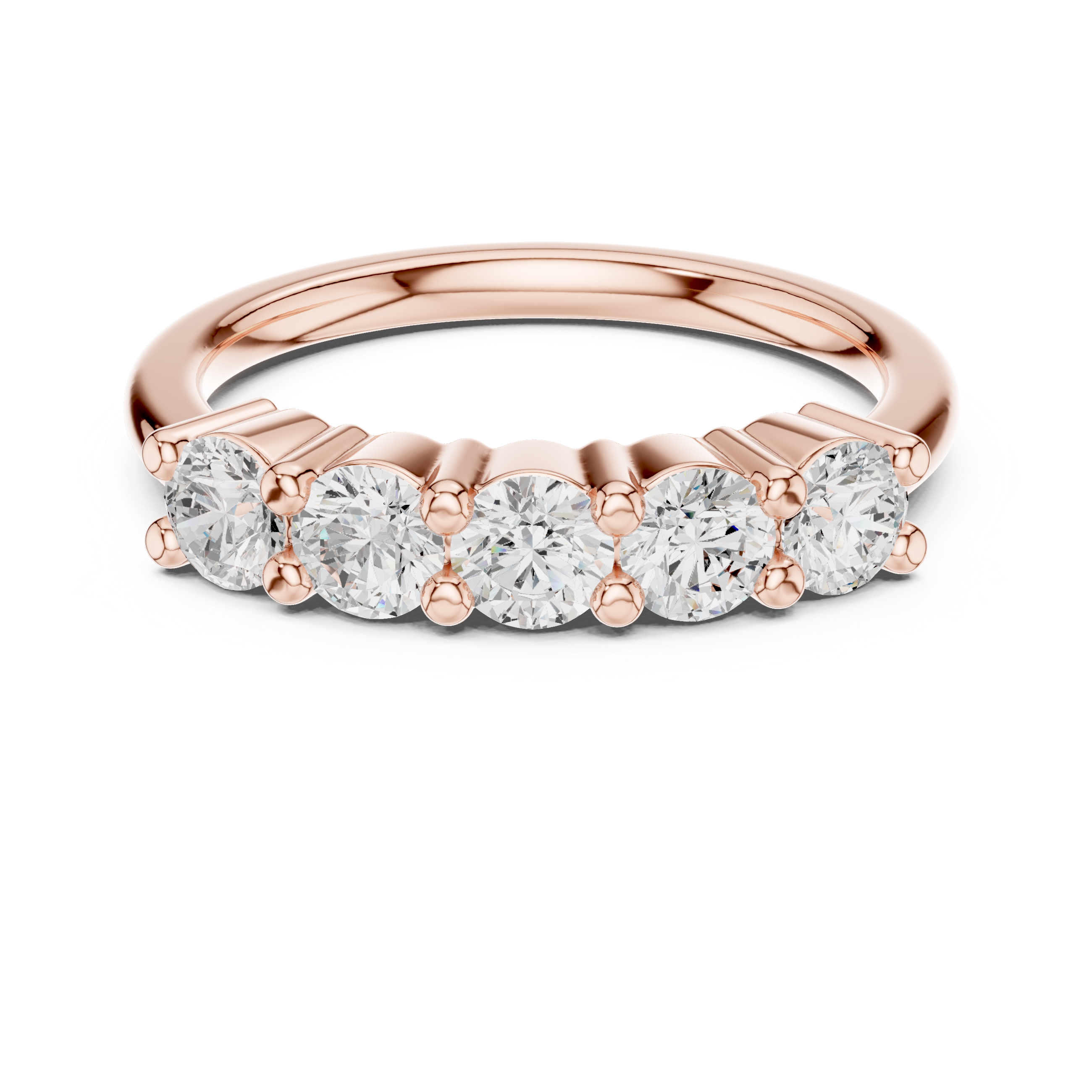 Round Diamond Five Stone Engagement Ring