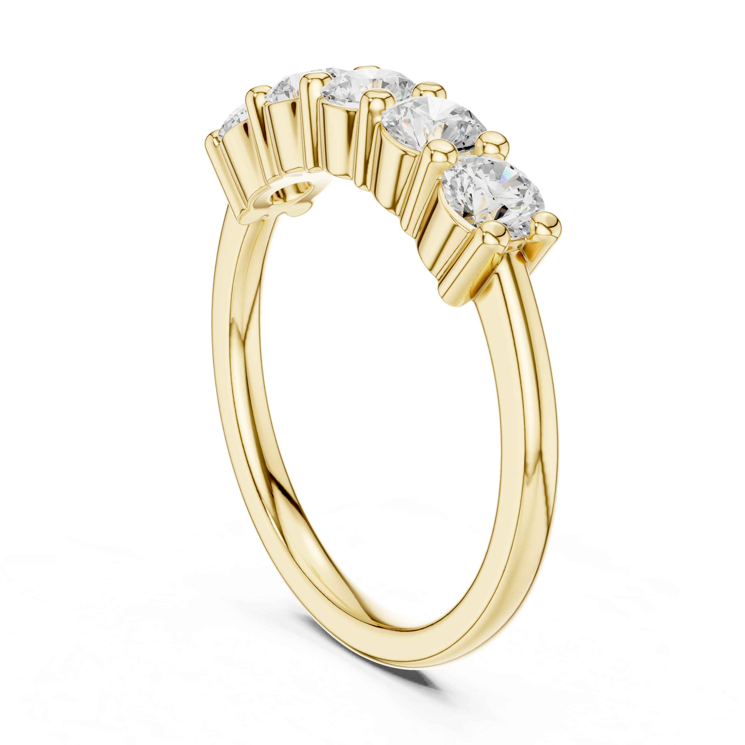 Round Diamond Five Stone Engagement Ring