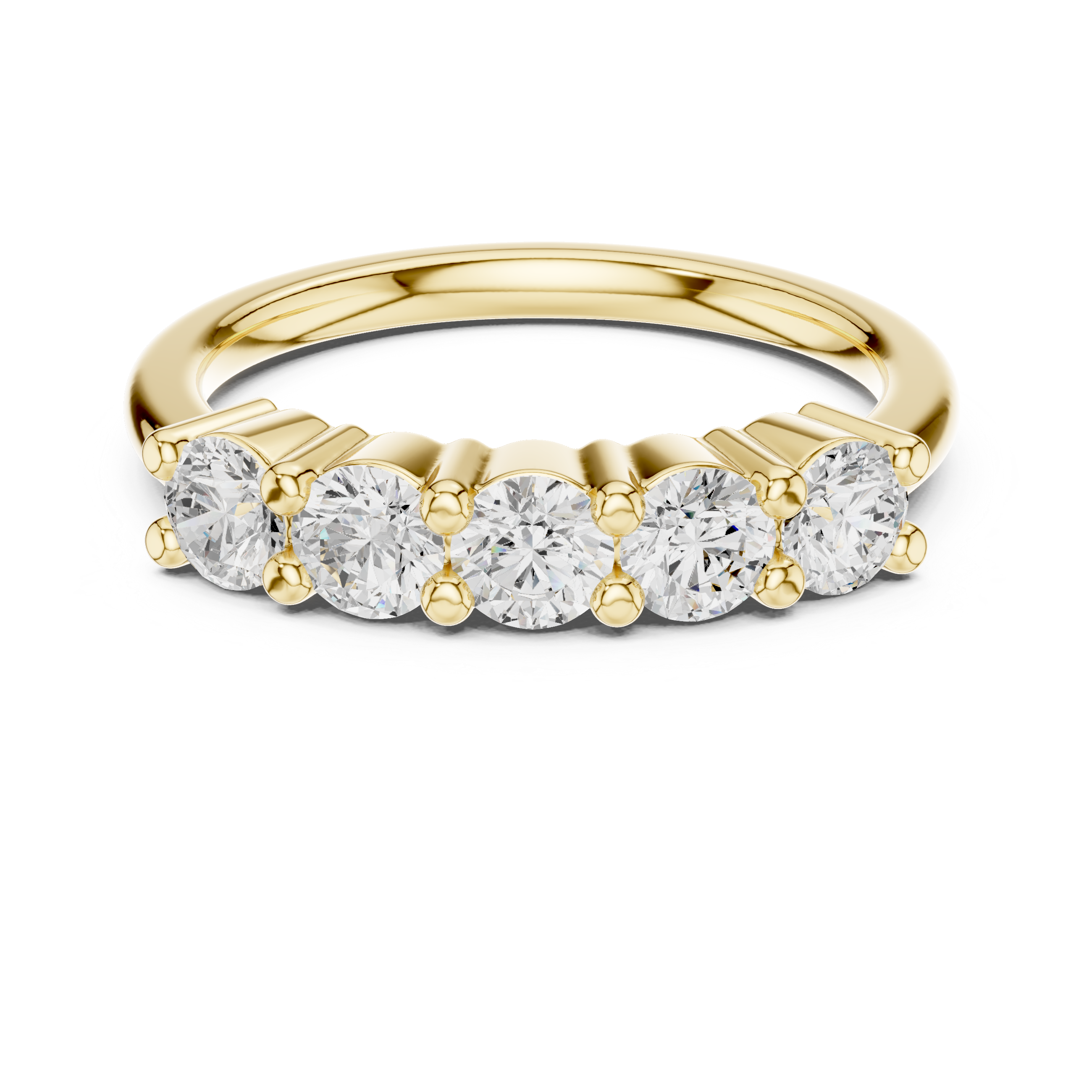 Round Diamond Five Stone Engagement Ring