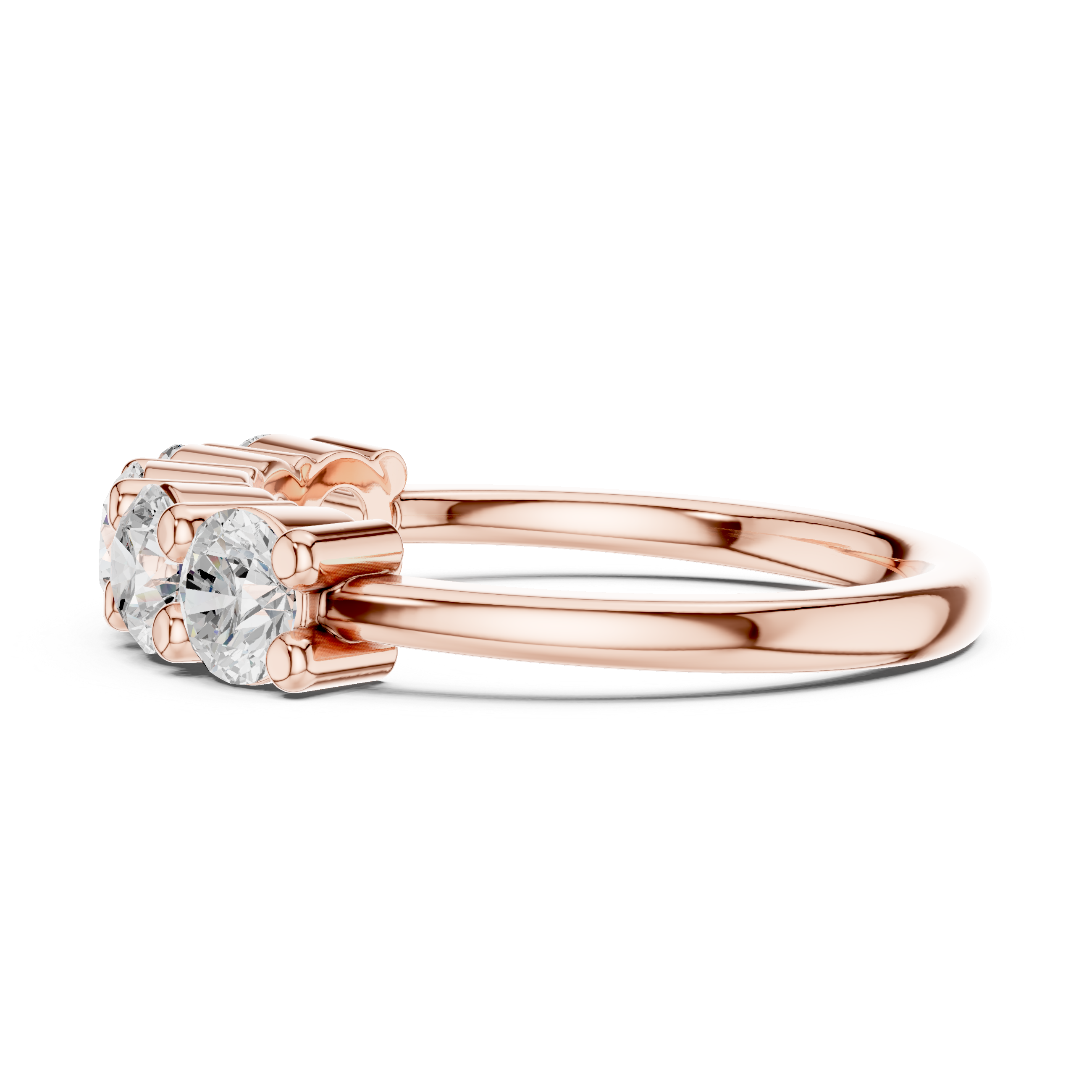 Round Diamond Five Stone Engagement Ring