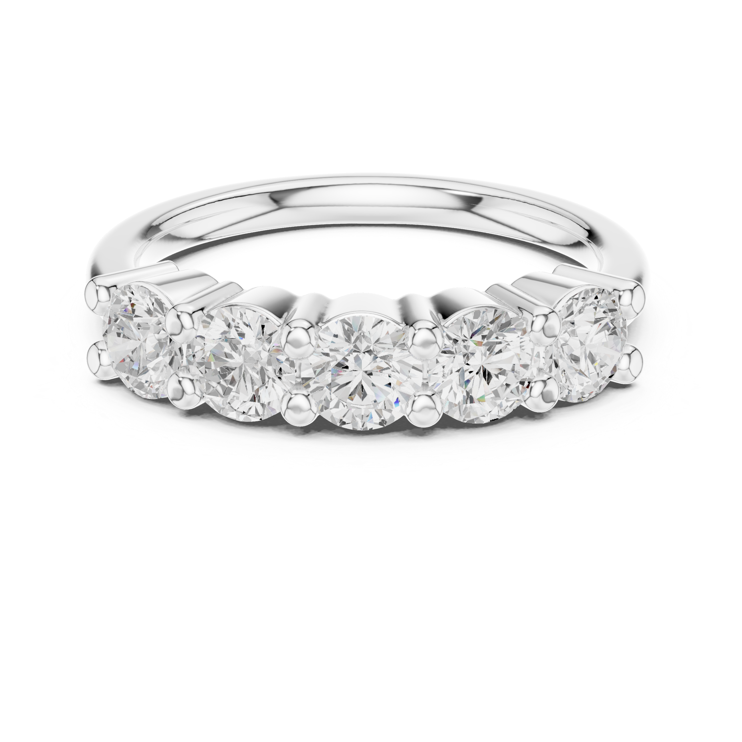 Round Diamond Five Stone Engagement Ring