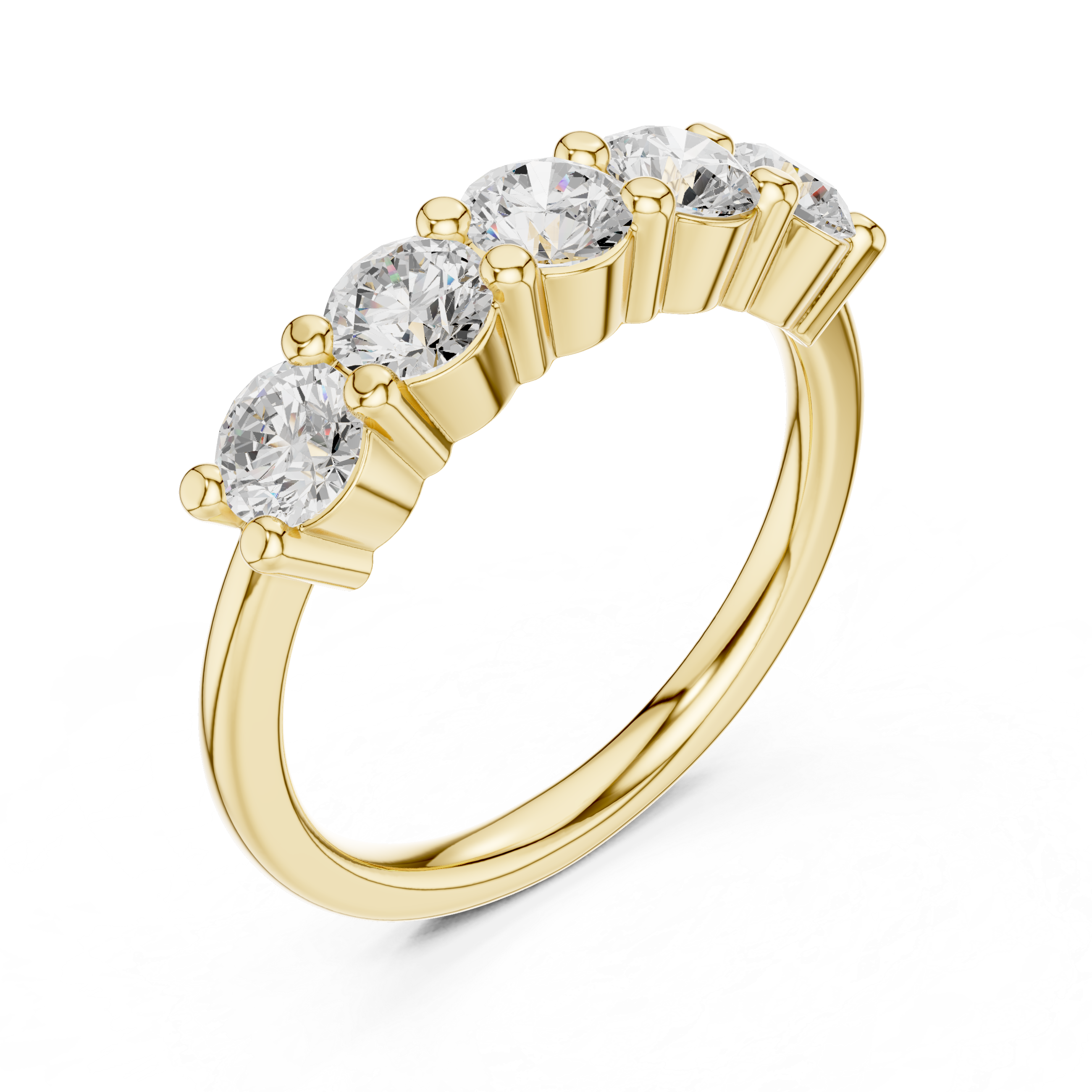Round Diamond Five Stone Engagement Ring