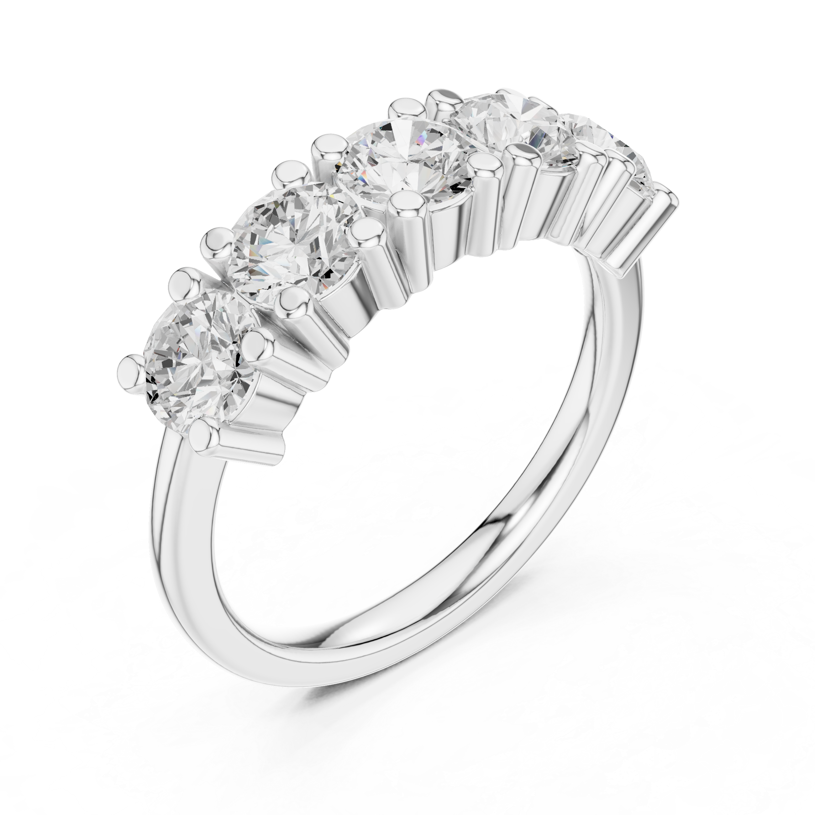 Round Diamond Five Stone Ring