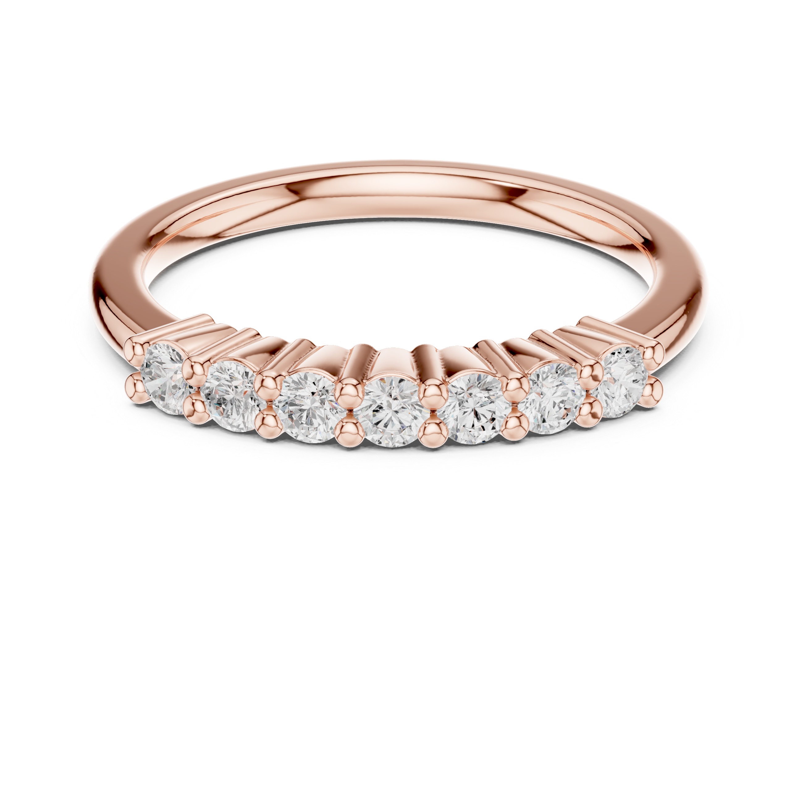 Round Diamond Half Eternity Ring