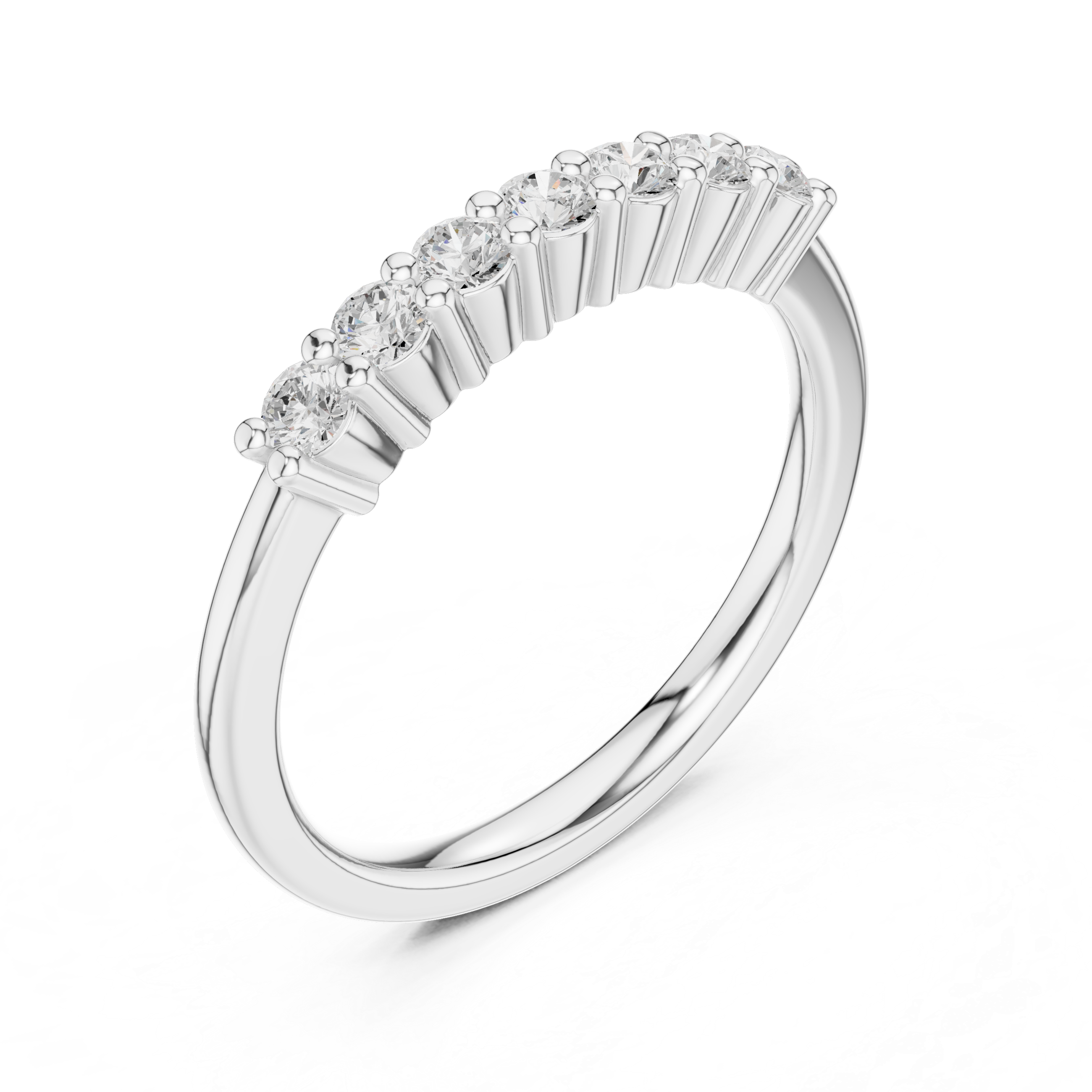 Round Diamond Half Eternity Ring