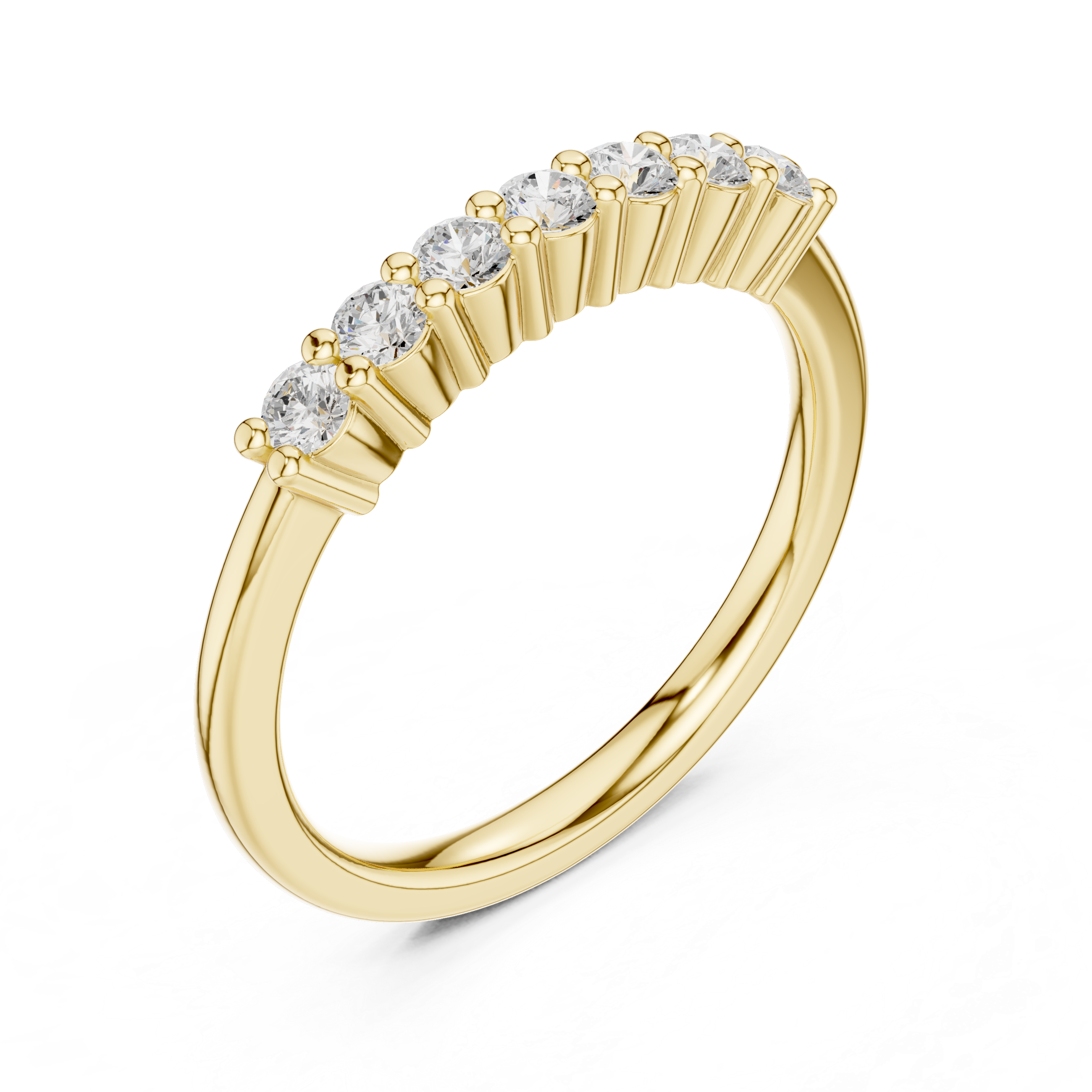 Round Diamond Half Eternity Ring