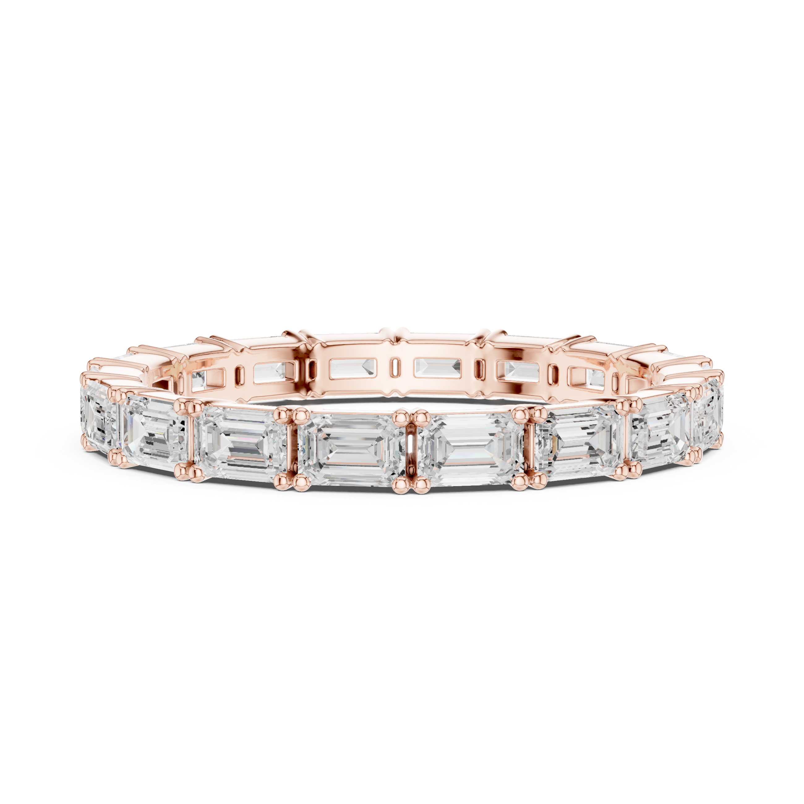 Emerald Cut Diamond Eternity Wedding Band
