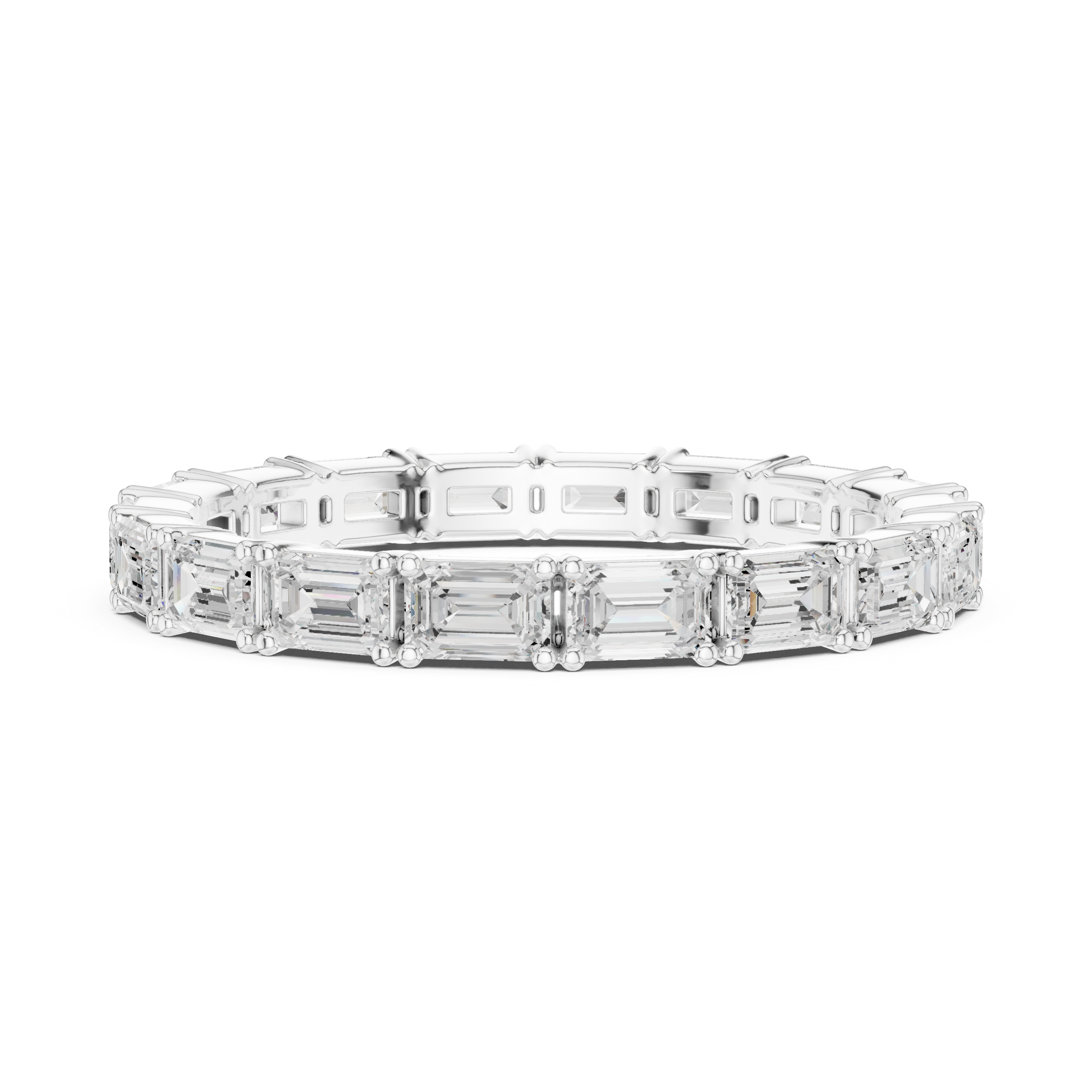 Emerald Cut Diamond Eternity Wedding Band