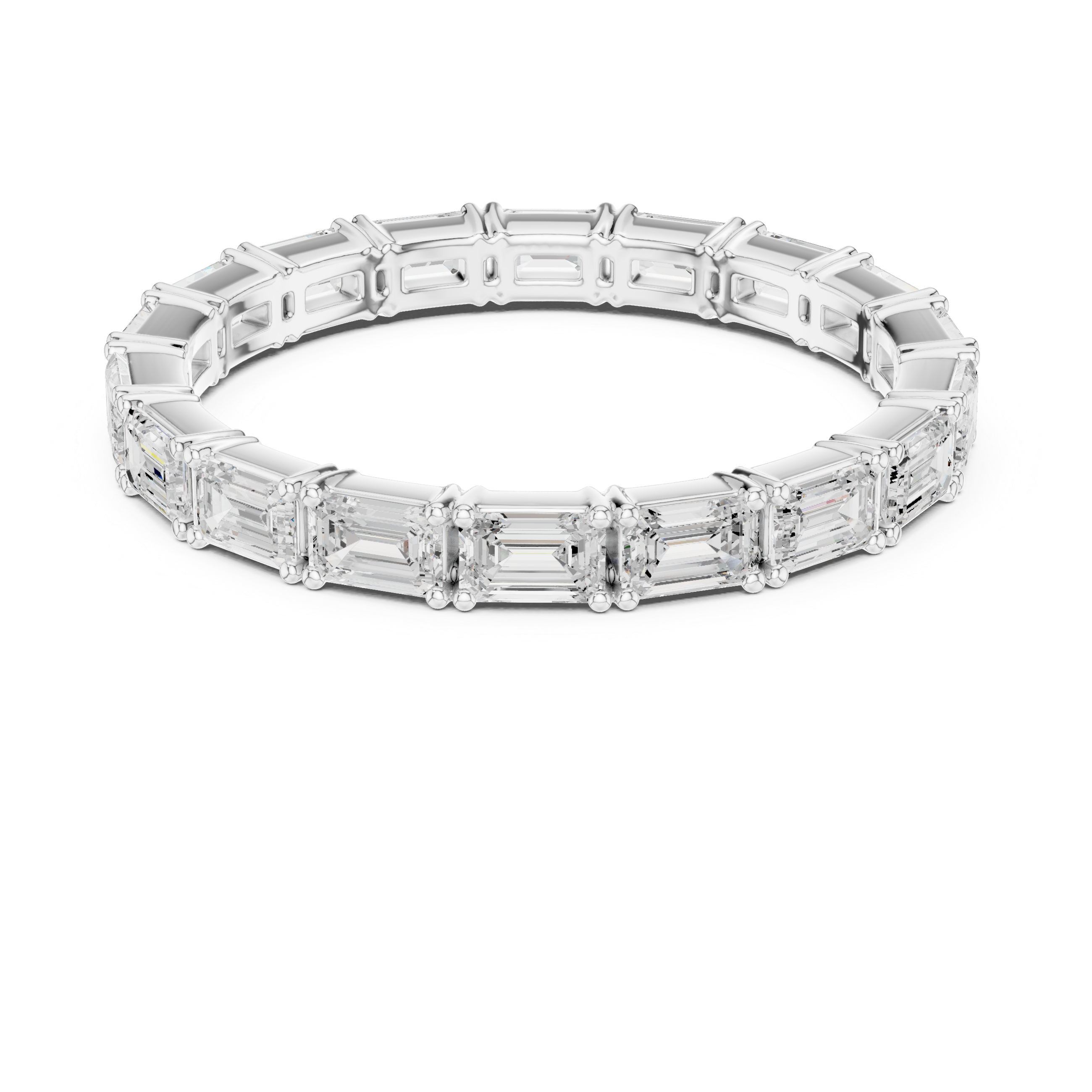 Emerald Cut Diamond Eternity Wedding Band