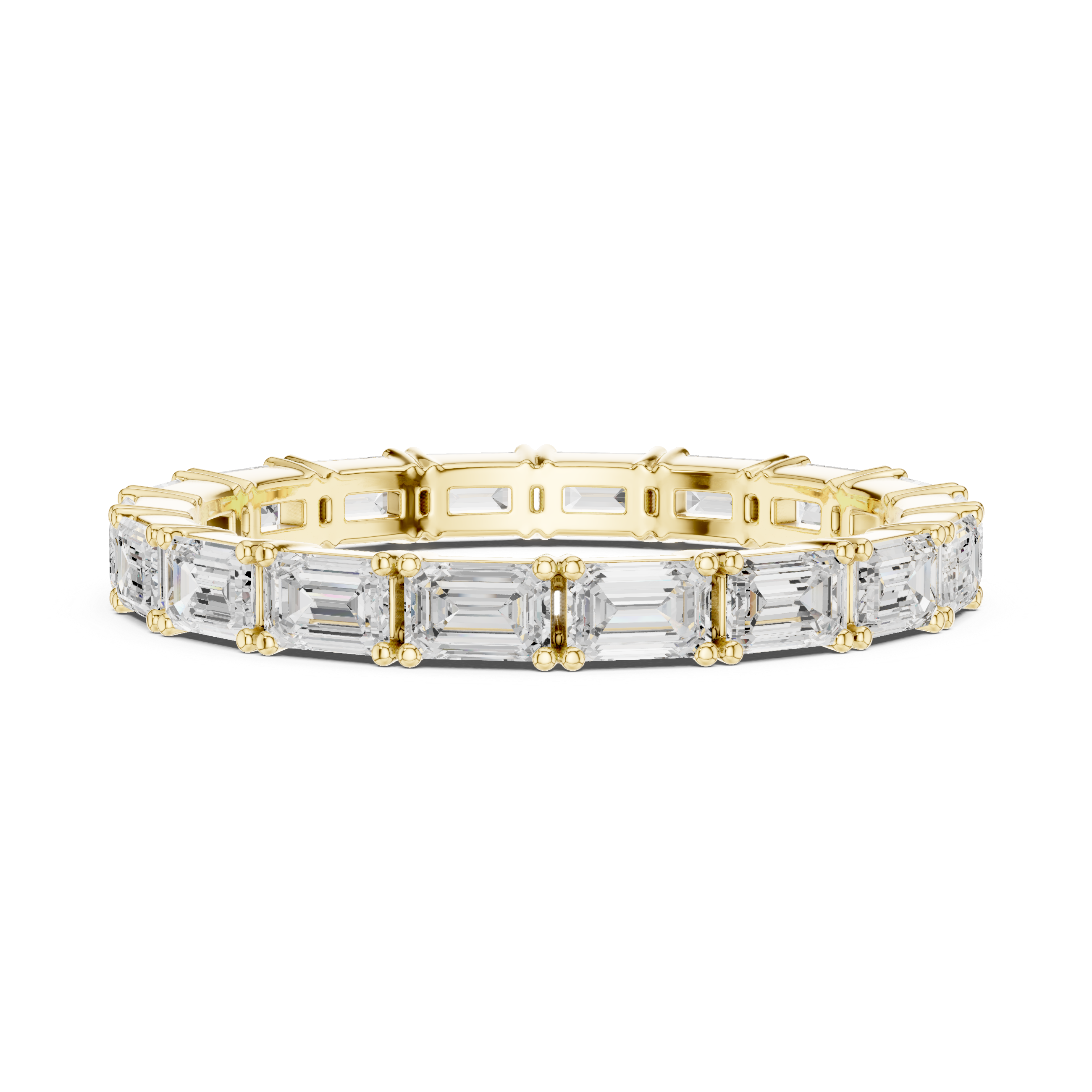 Emerald Cut Diamond Eternity Wedding Band