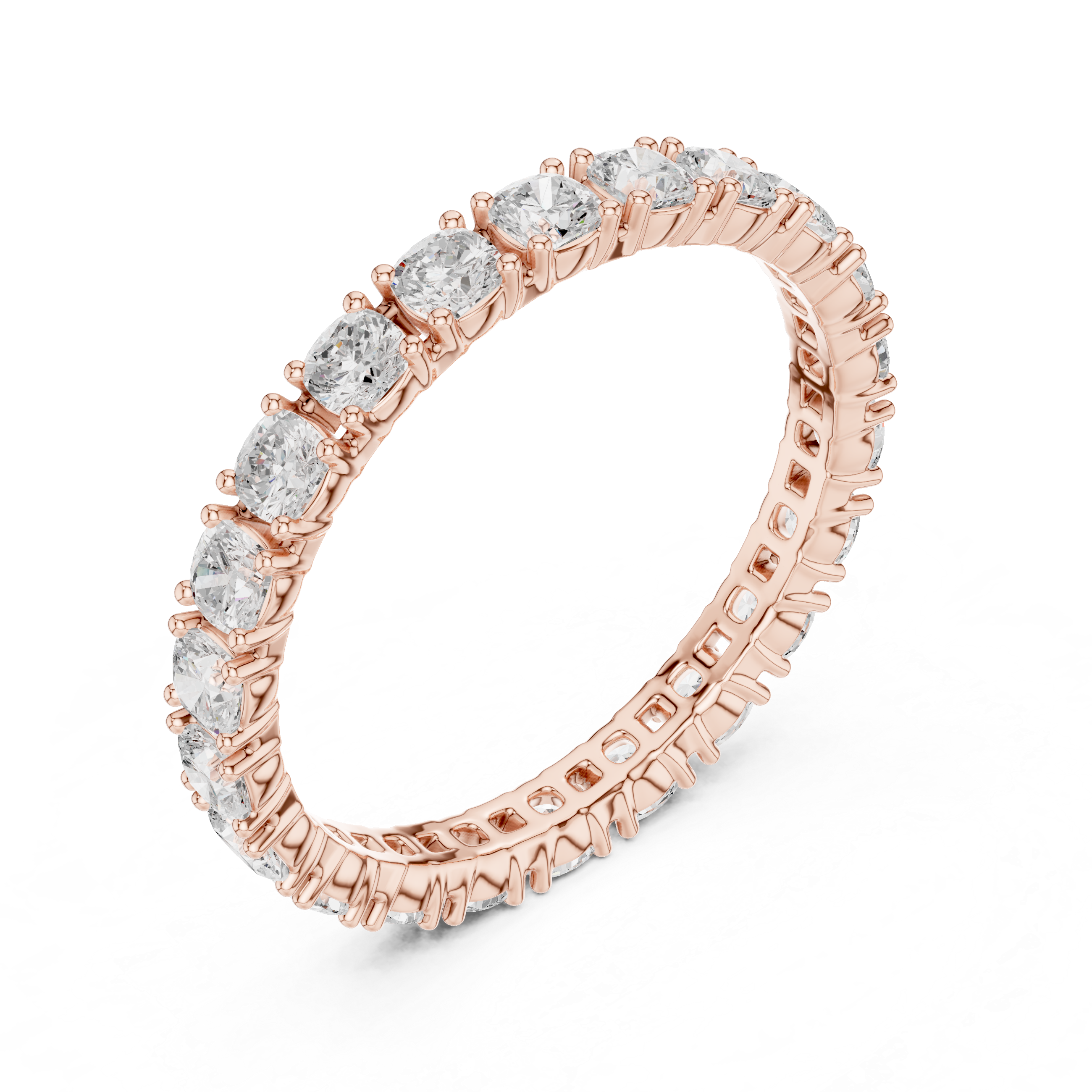 Cushion Cut Diamond Eternity Wedding Band