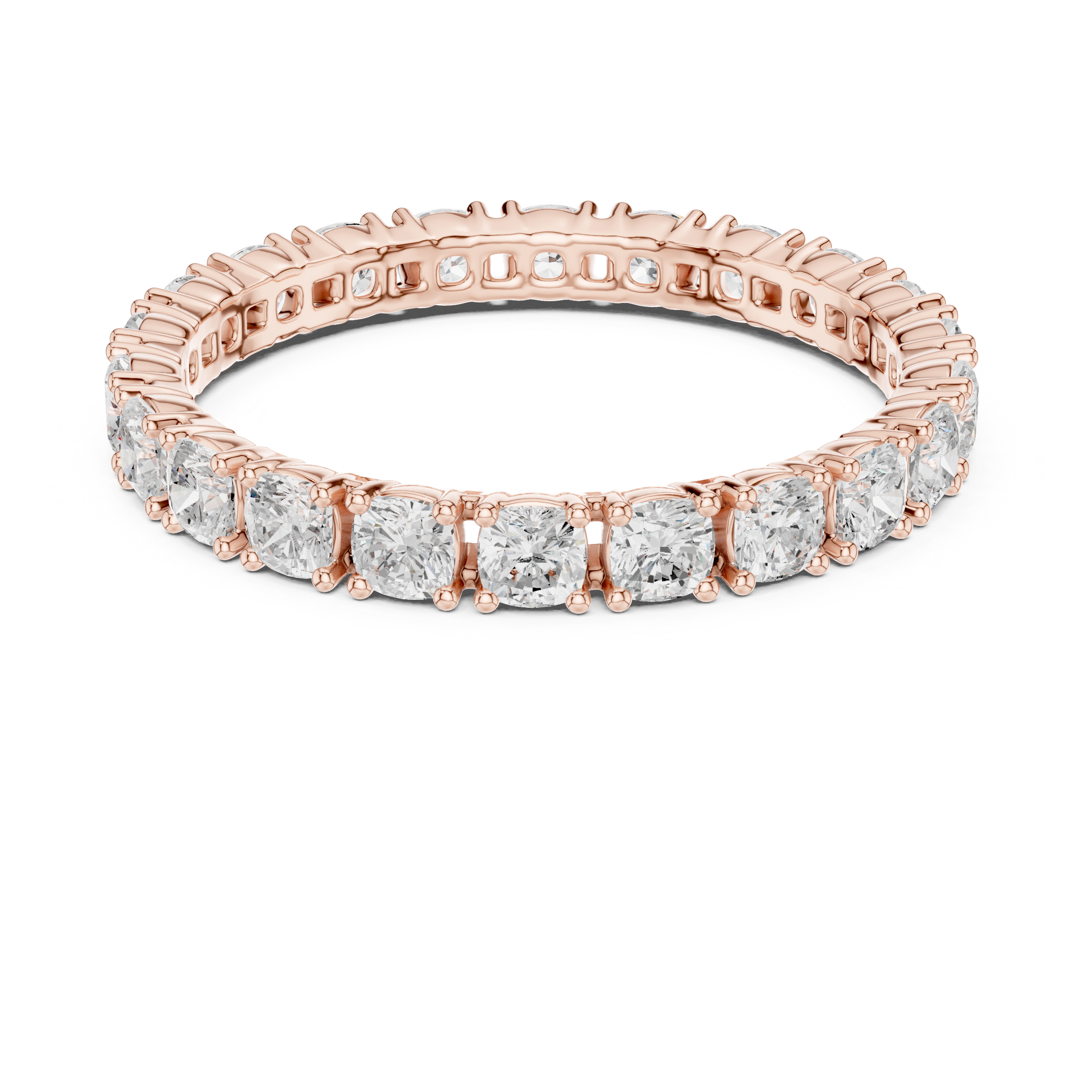 Cushion Cut Diamond Eternity Wedding Band