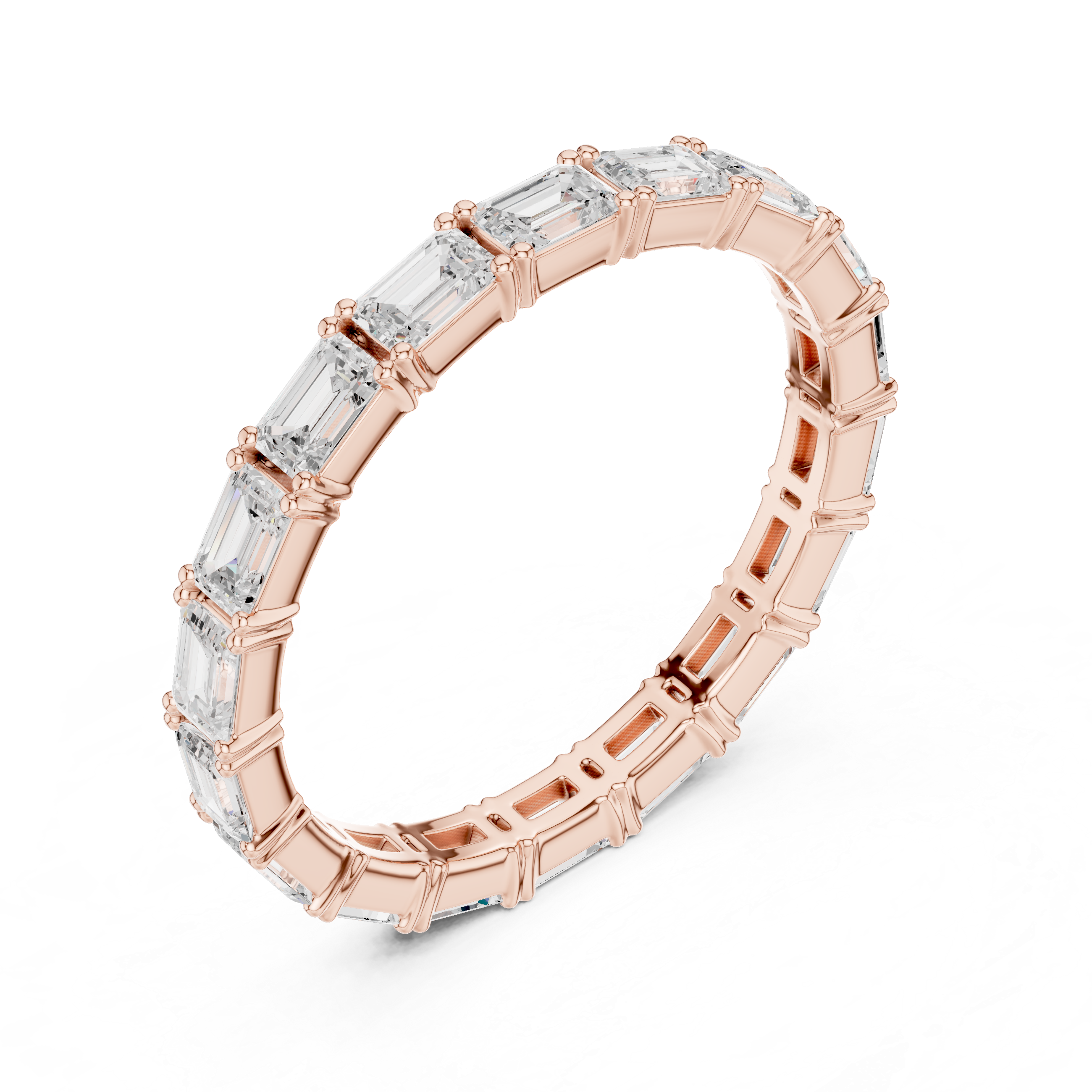 Emerald Cut Diamond Eternity Wedding Band