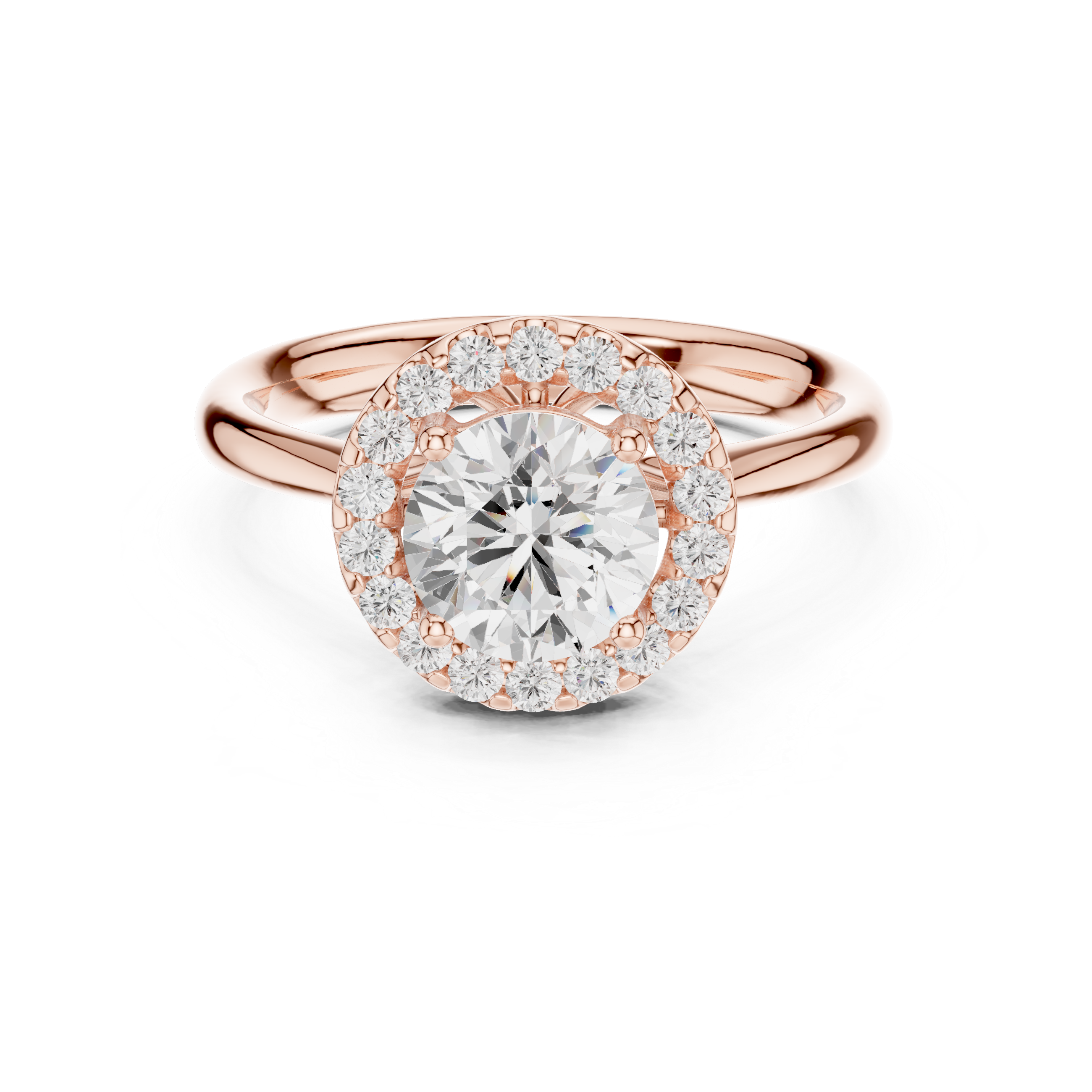 Classic Halo Diamond Engagement Ring