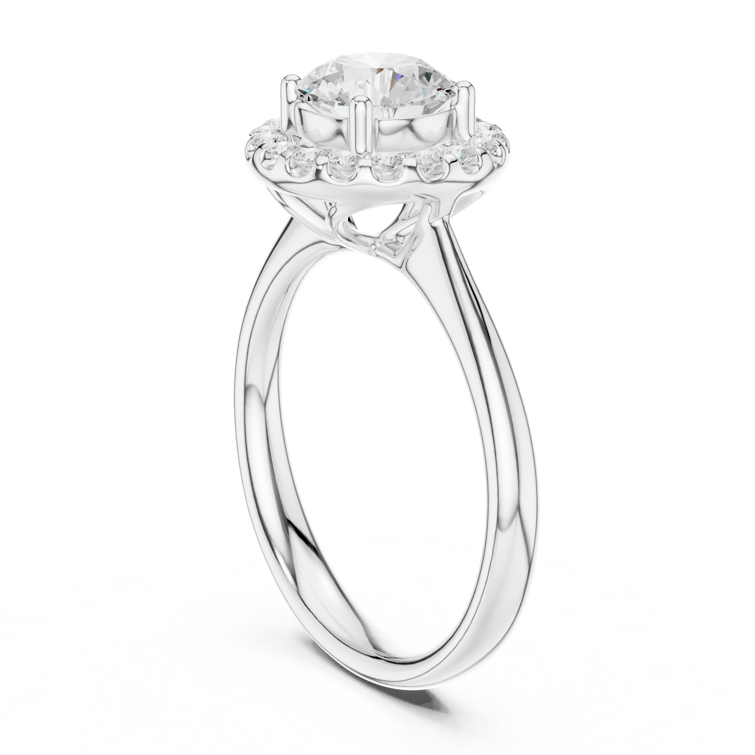 Classic Halo Diamond Engagement Ring
