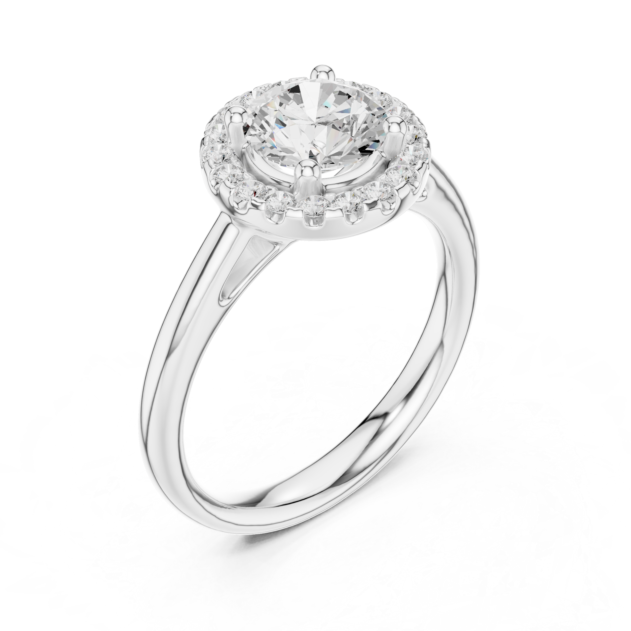 Round Halo Diamond Engagement Ring