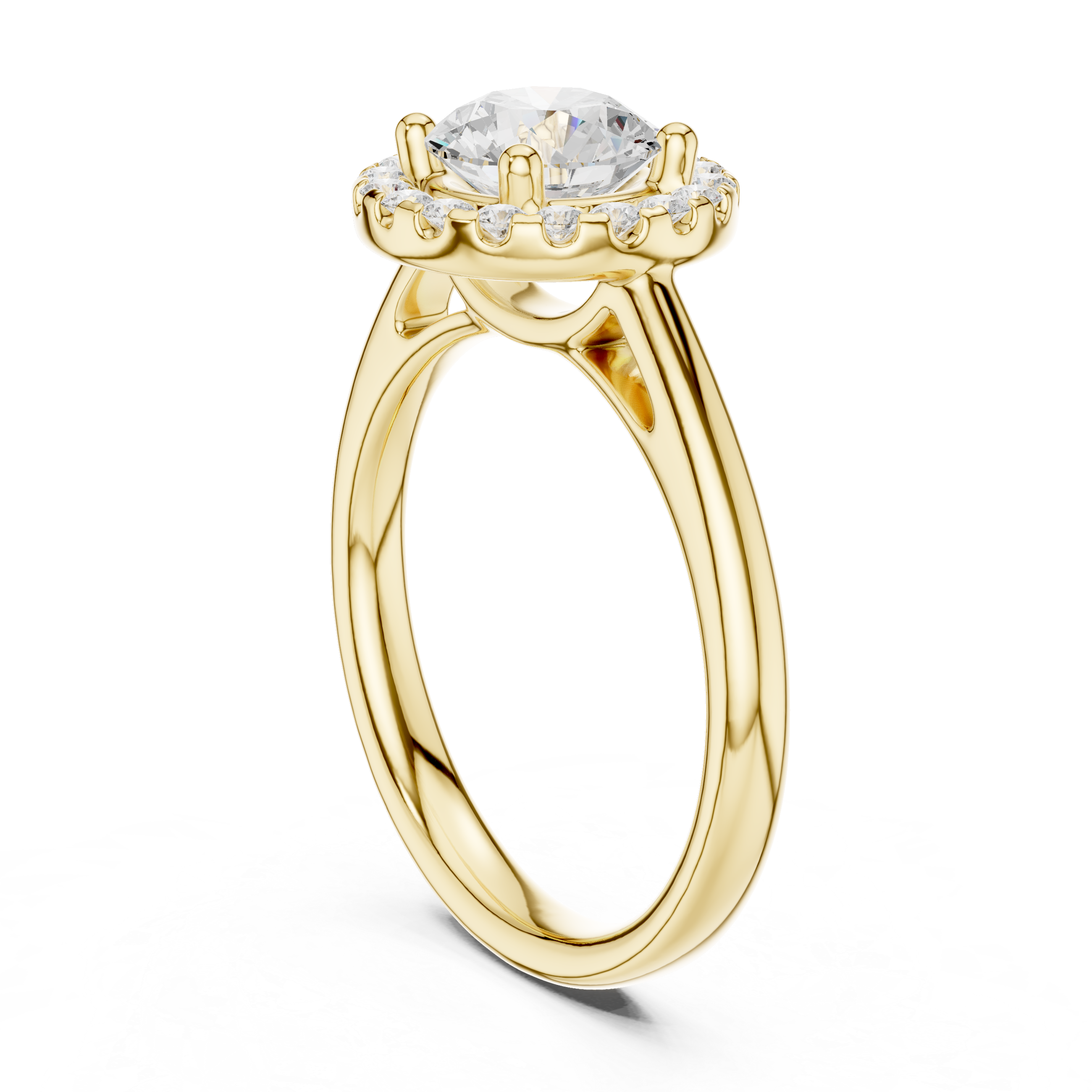 Round Halo Diamond Engagement Ring
