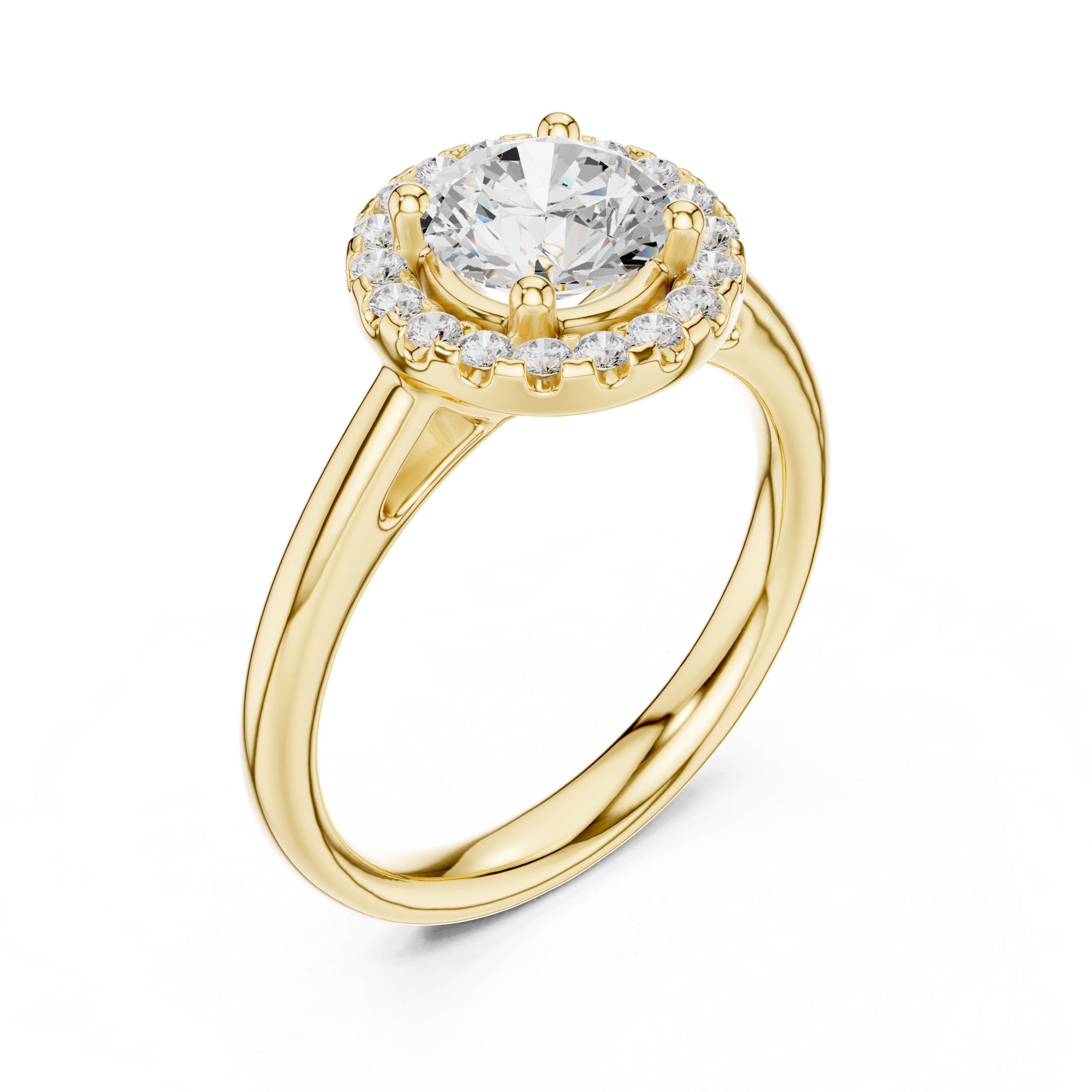 Round Halo Diamond Engagement Ring