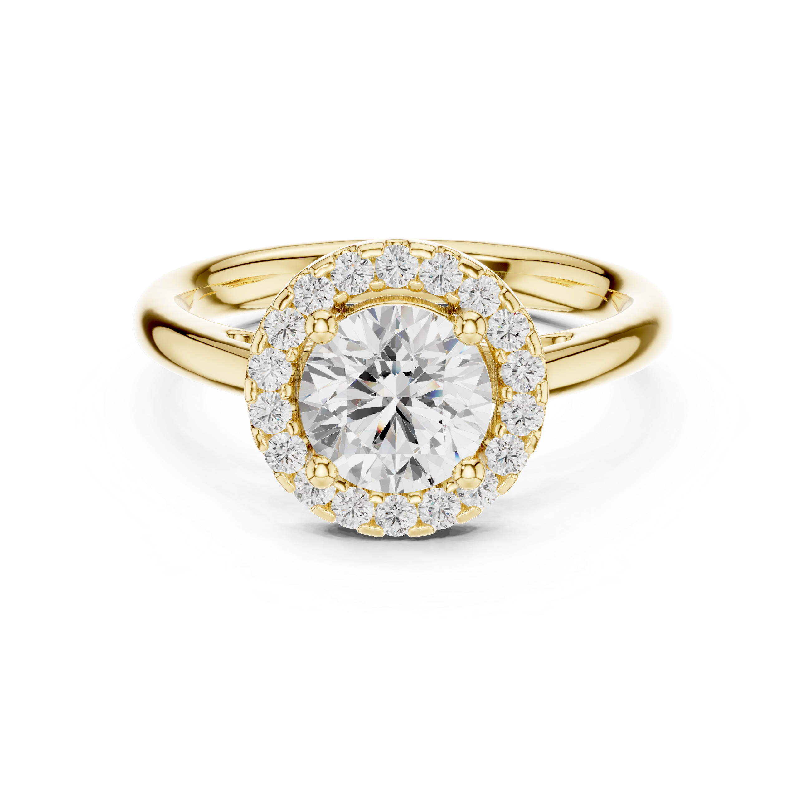 Round Halo Diamond Engagement Ring