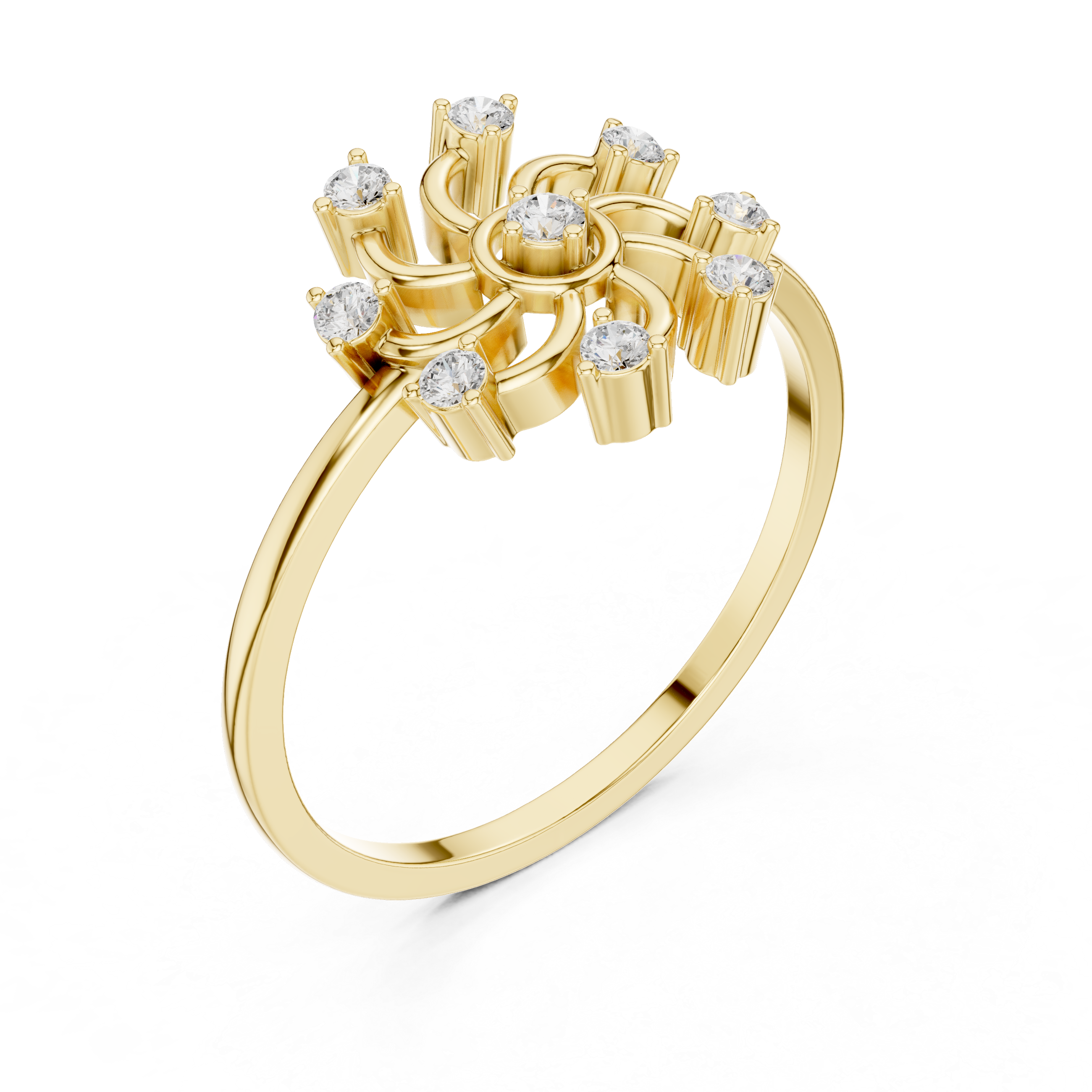Sunburst Diamond Statement Ring