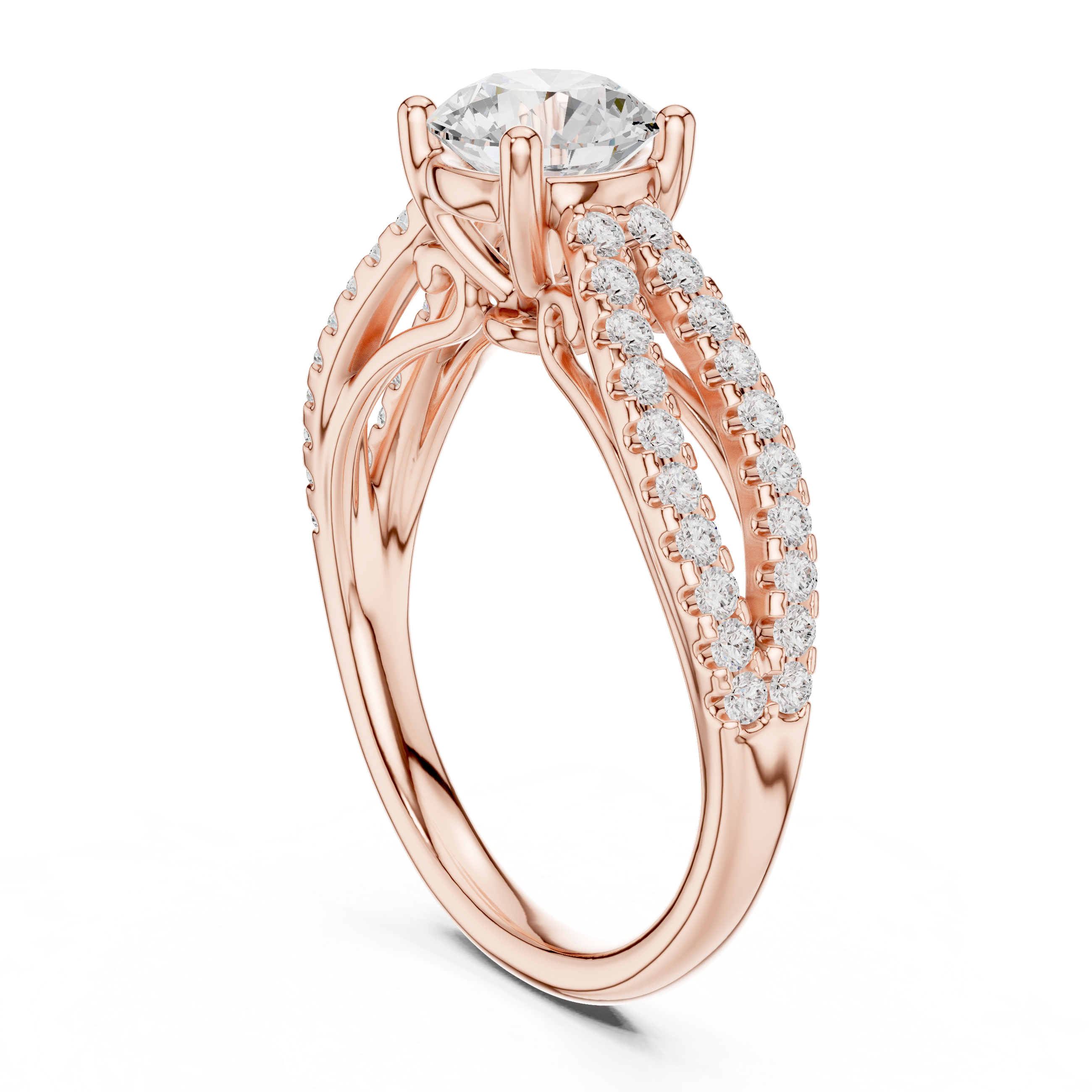 Split Shank Diamond Engagement Ring