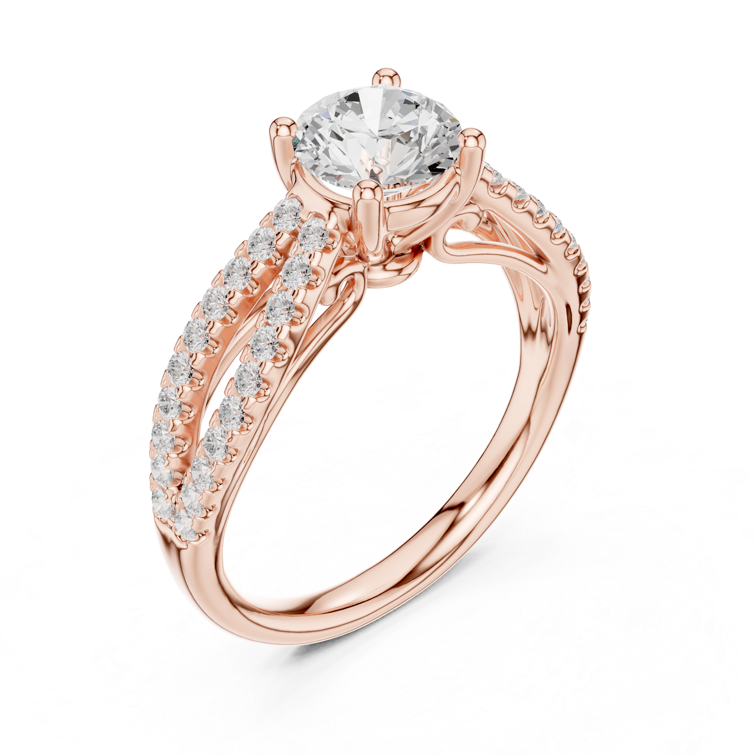 Split Shank Diamond Engagement Ring