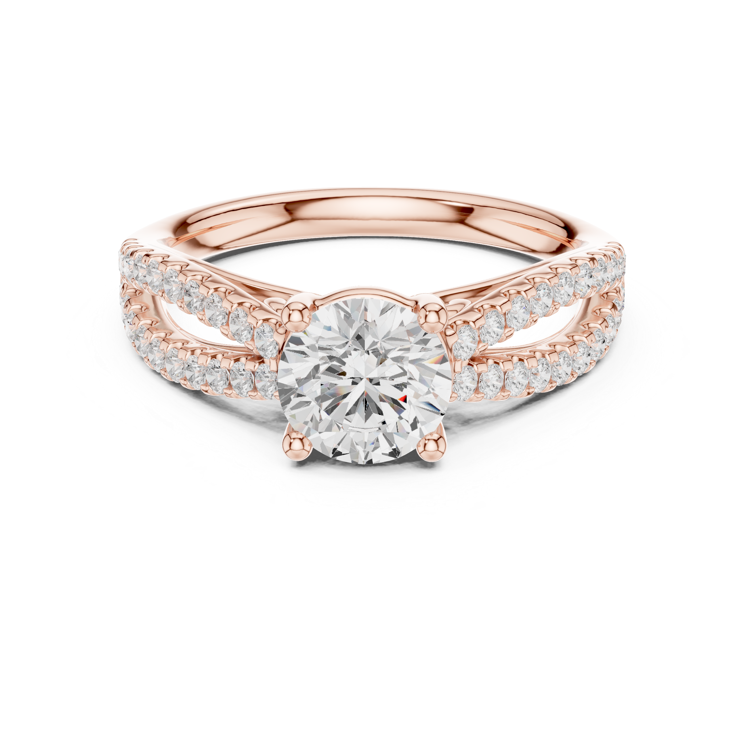 Split Shank Diamond Engagement Ring