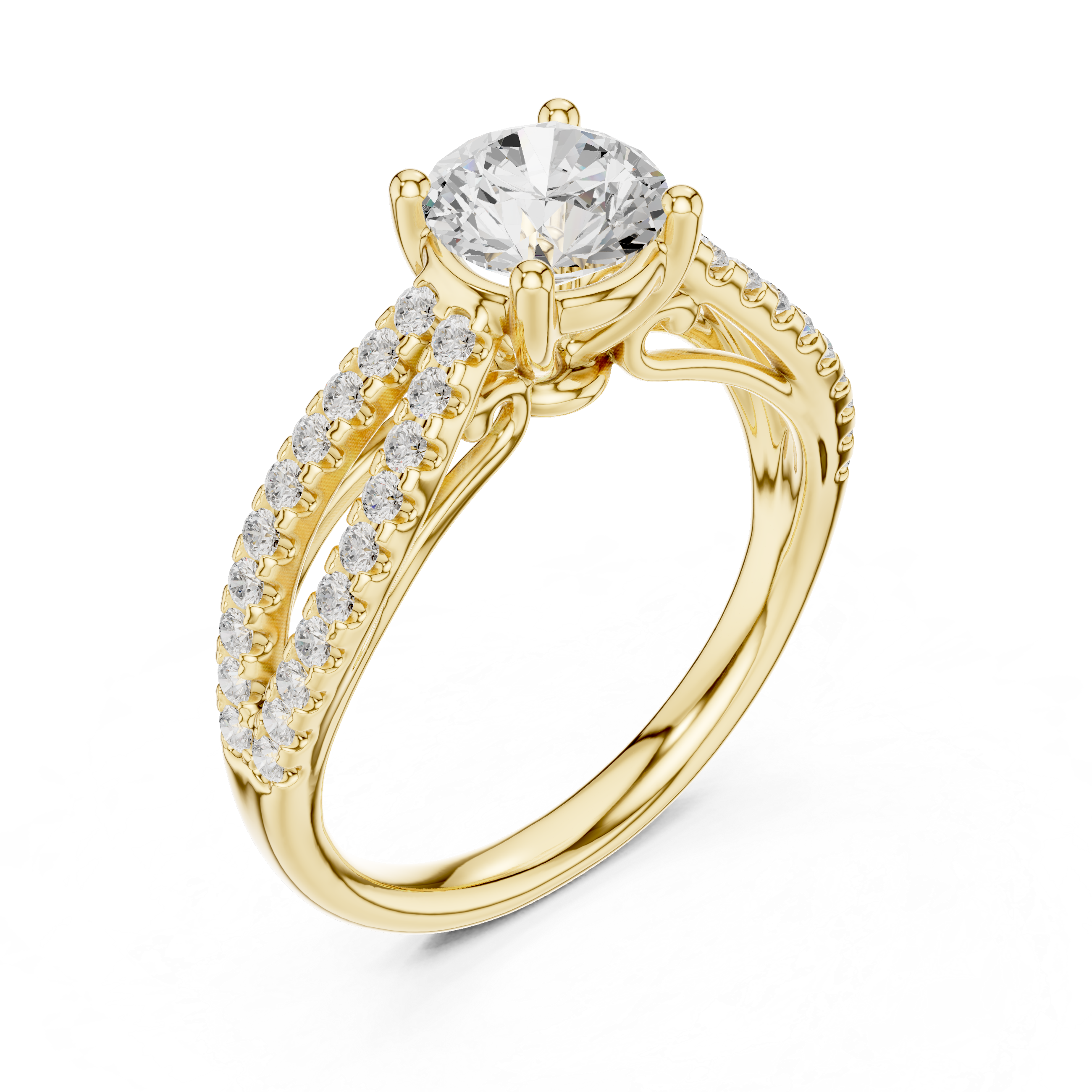 Split Shank Diamond Engagement Ring