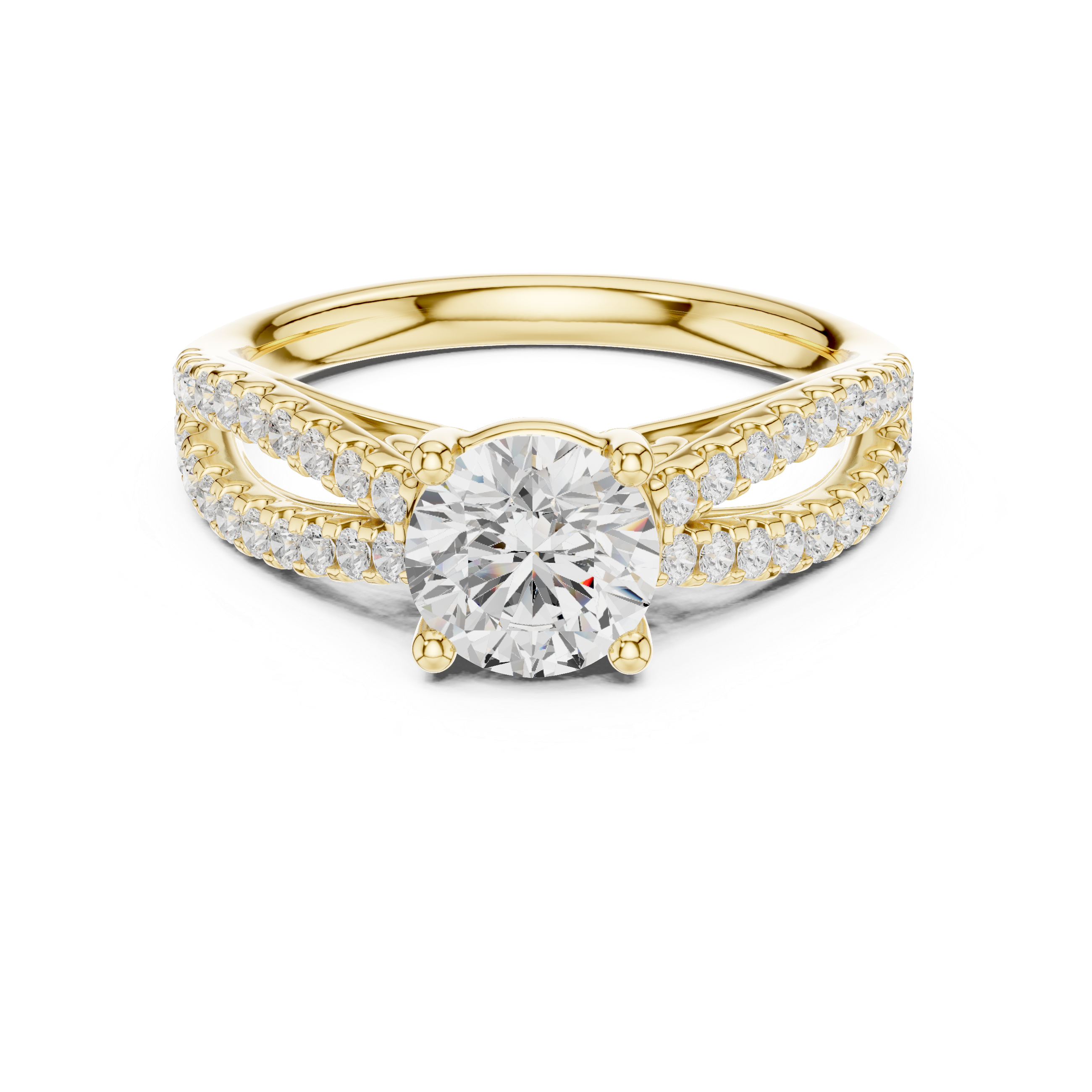 Split Shank Diamond Engagement Ring