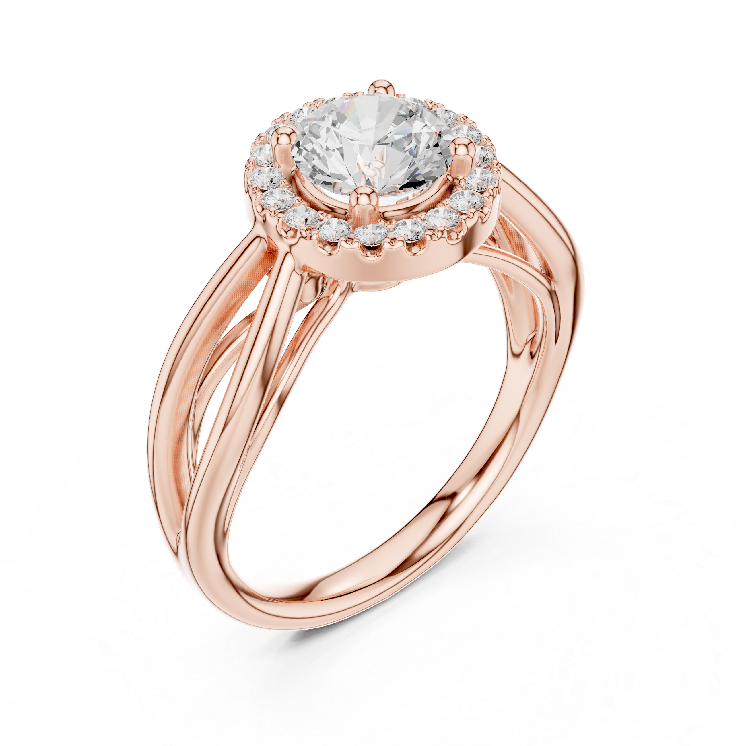 Vintage Halo Diamond Engagement Ring