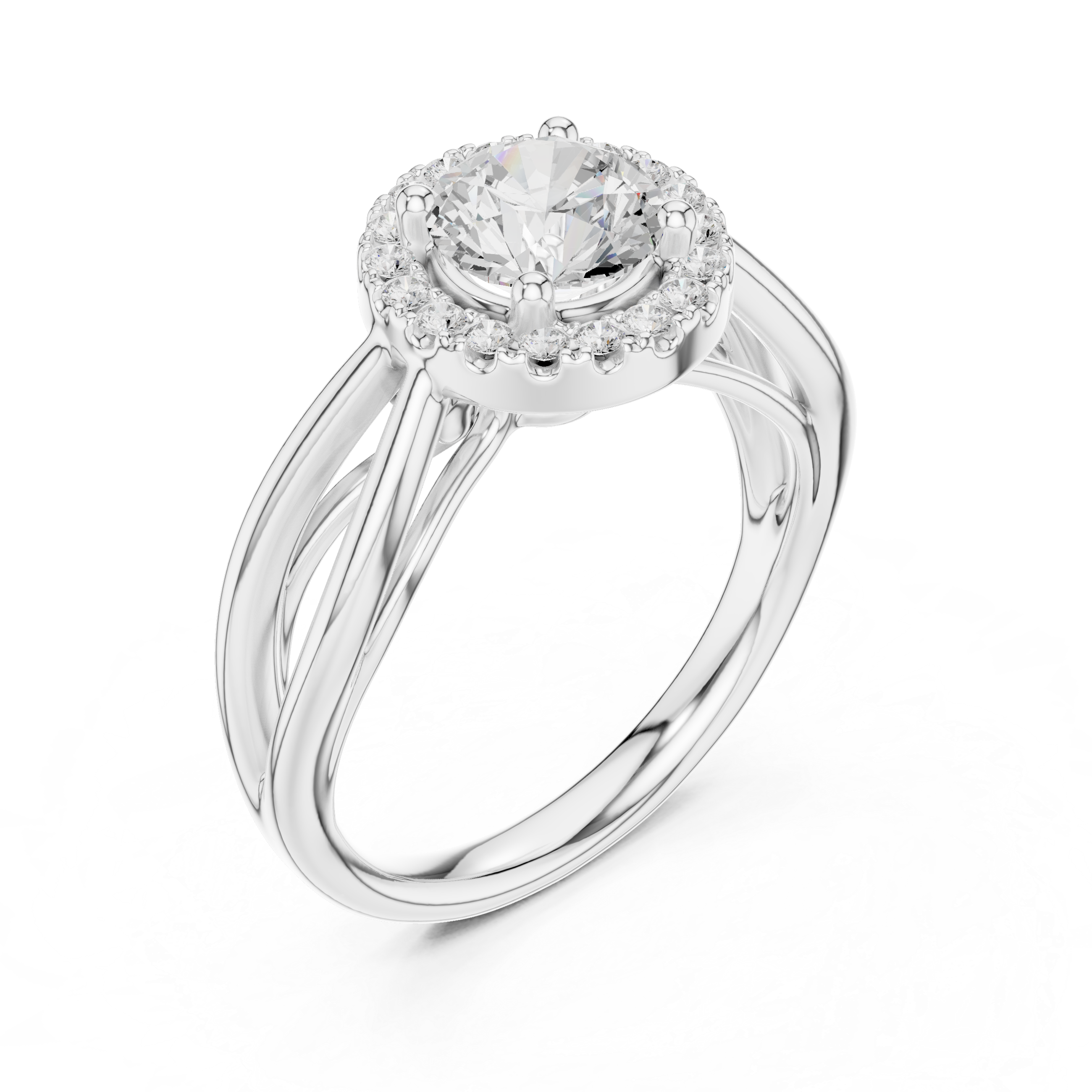 Vintage Halo Diamond Engagement Ring